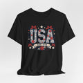 USA Floral Patriotic Shirt, Est 1776 Graphic Tee, Feminine Fourth of July T-Shirt
