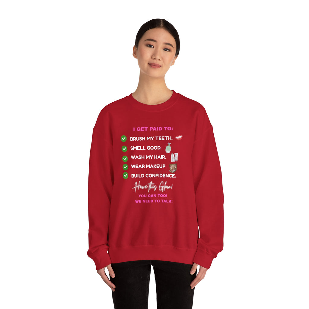 Do you get paid to... White Font Unisex Heavy Blend™ Crewneck Sweatshirt
