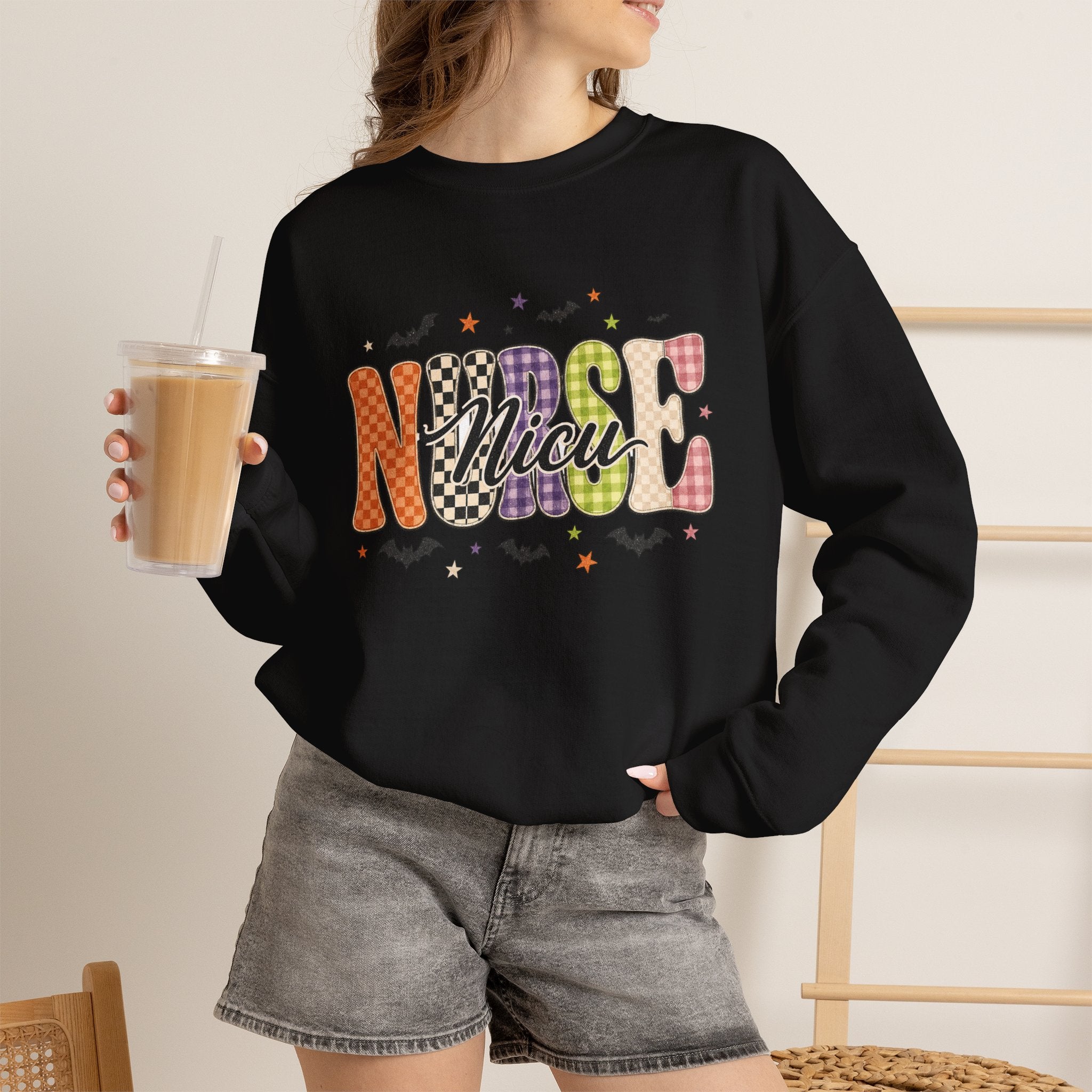 NICU Nurse Halloween Sweatshirt, Retro Spooky Nurse Crewneck, Cute Fall Medical Gift