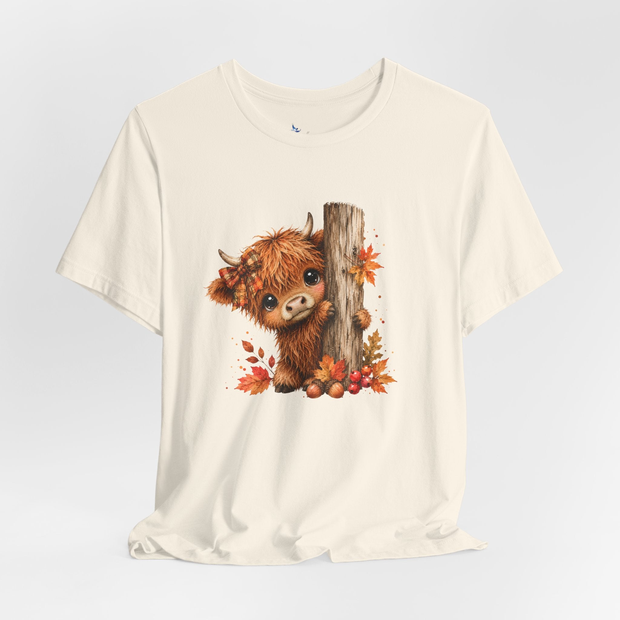 Fall Woodland Baby Highland Cow Animal T-Shirt