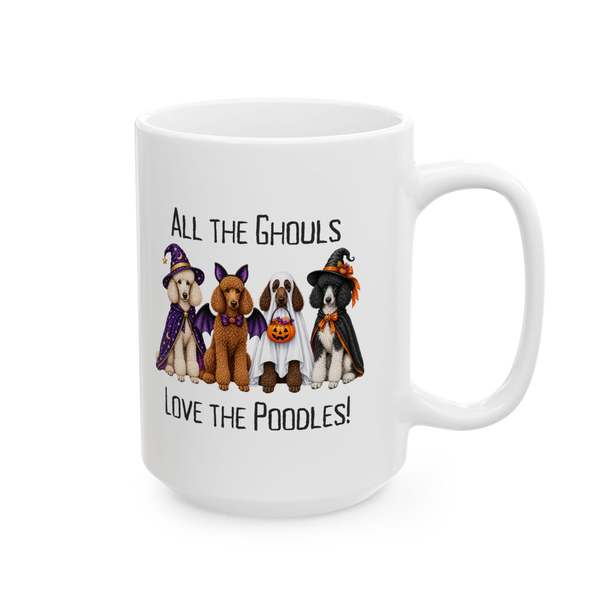 Poodle Halloween Mug, All Ghouls Love Coffee Cup, Spooky Dog Gift