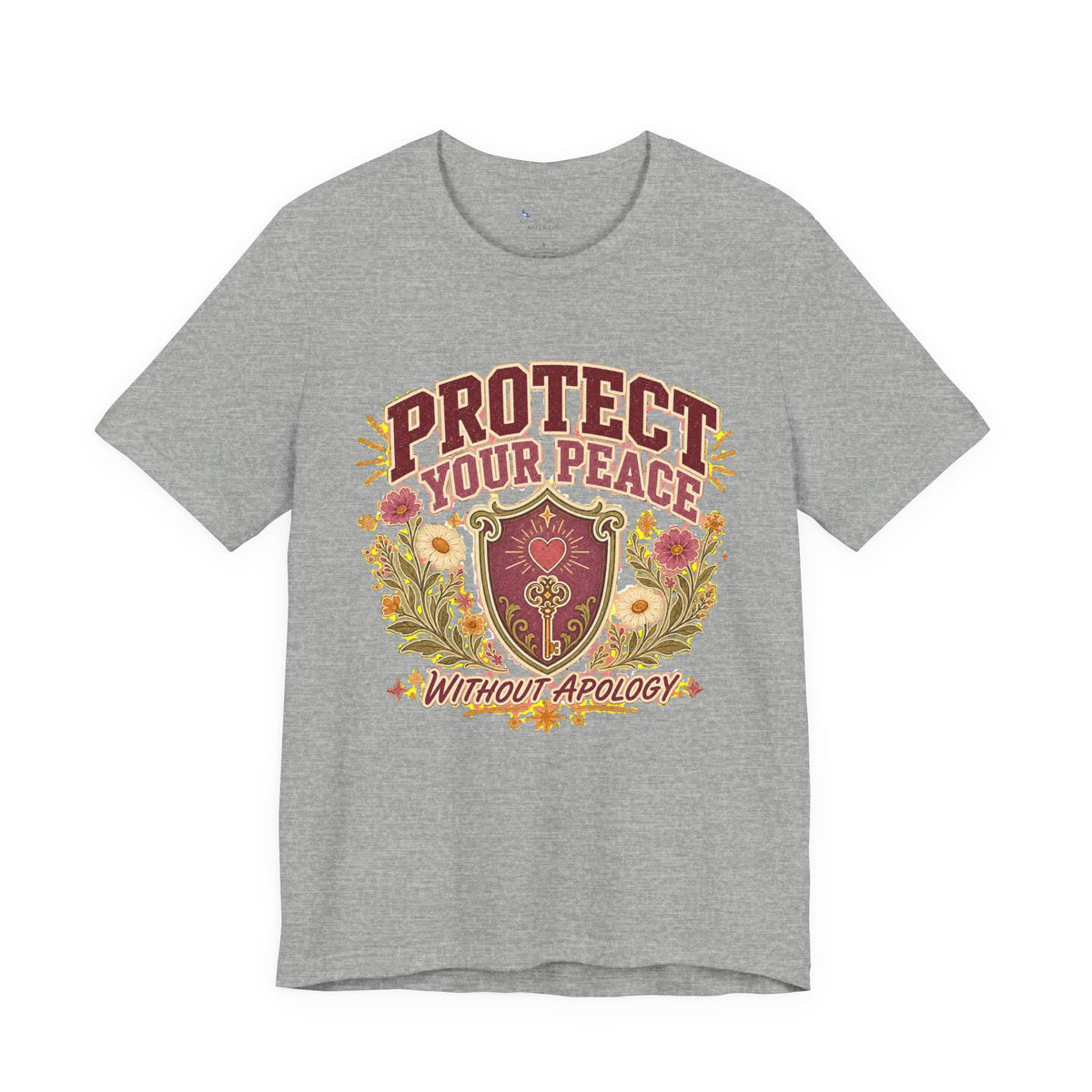Empowerment Shirt, Protect Your Peace Tee, Boundary Self Care Floral Shield Graphic