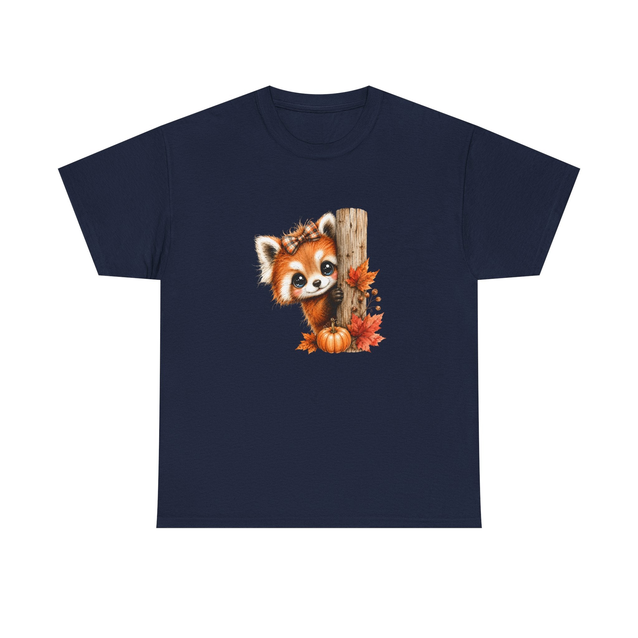 Autumn Woodland Red Panda Graphic Tee | Cute Fall Red Panda Shirt | Pumpkin Patch T-Shirt