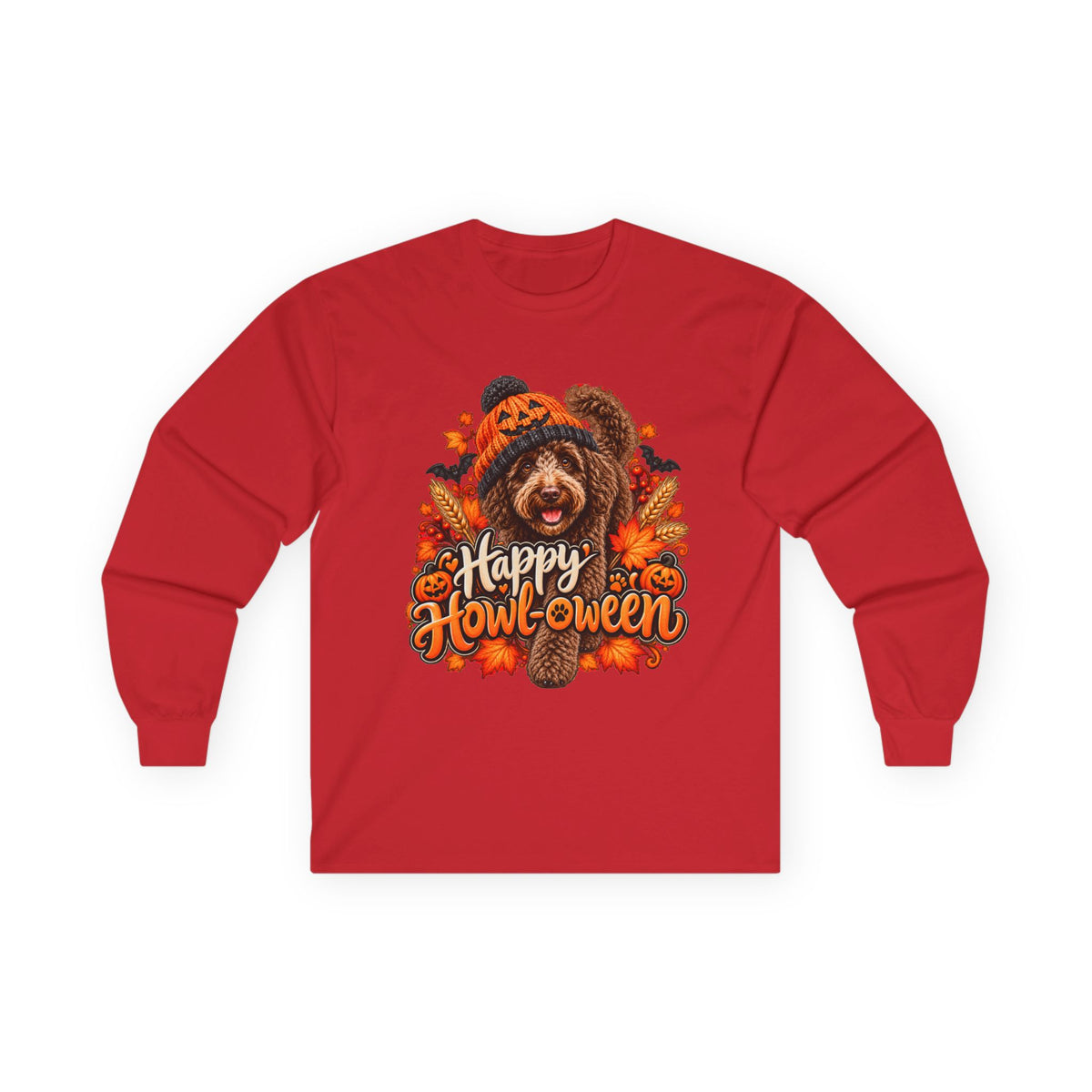 Halloween Dog Long Sleeve Shirt, Happy Howl-oween Doodle, Vet Rescue Gift