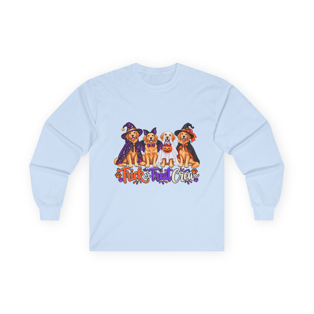 Golden Retriever Halloween Long Sleeve Shirt, Trick Or Treat Crew Dog Lover Fall Gift