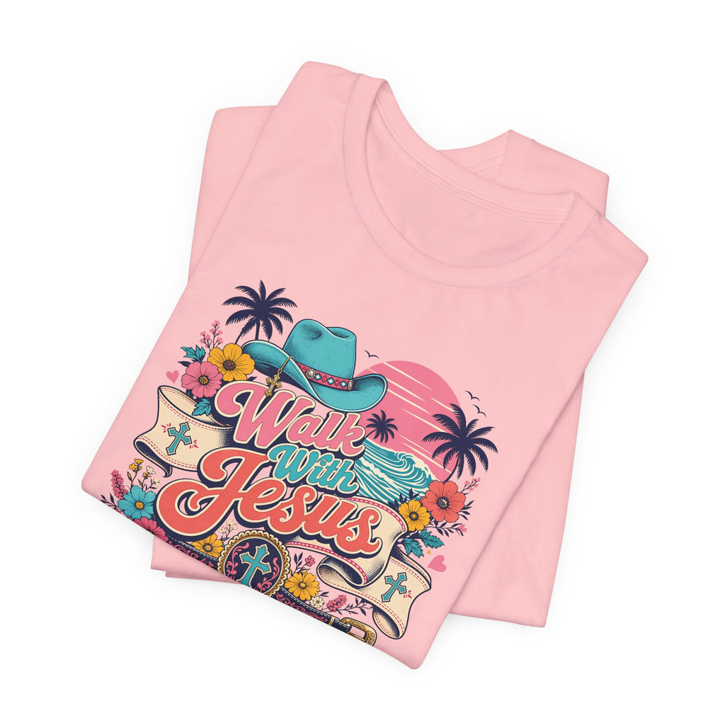 Walk With Jesus Western Christian Short Sleeve Tee