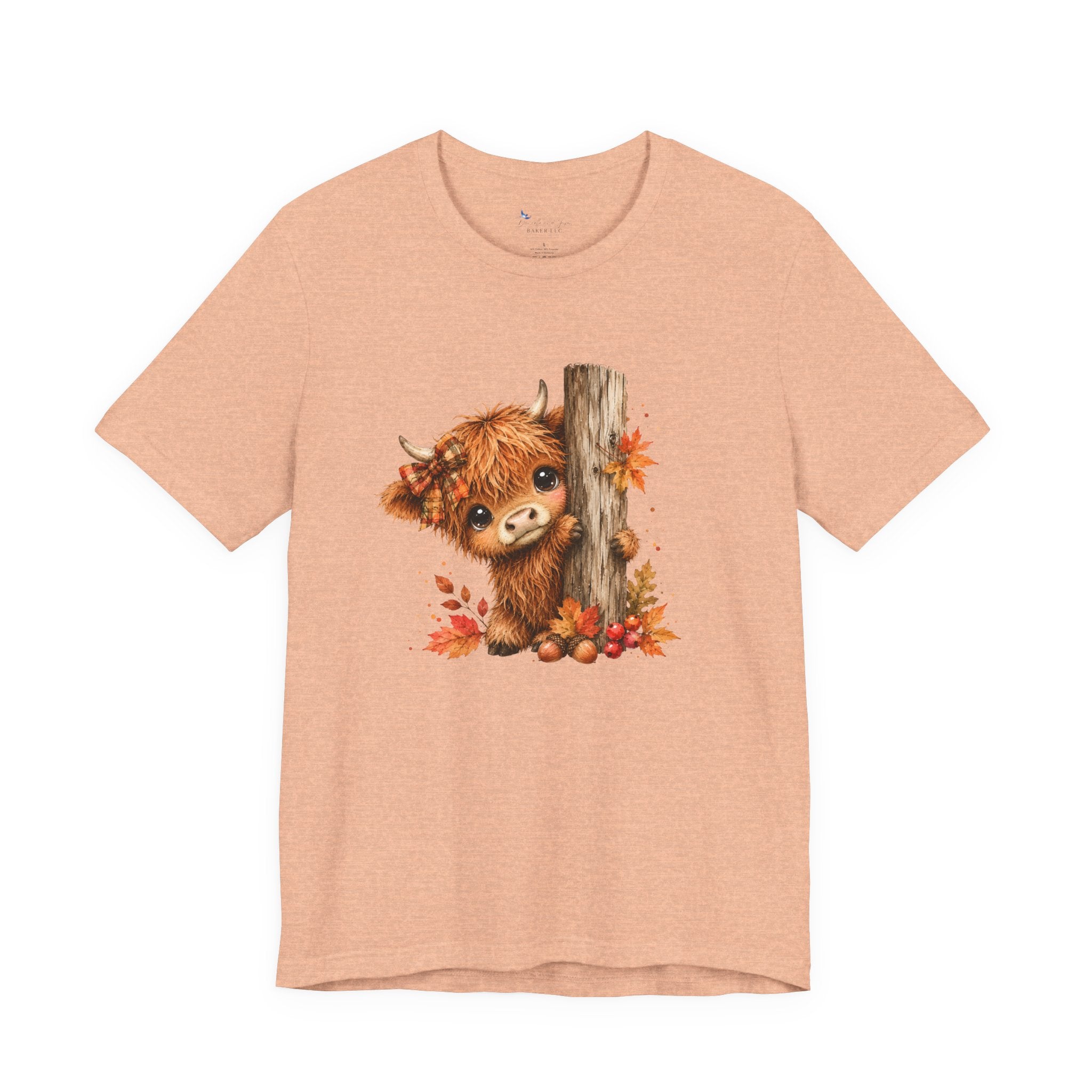 Fall Woodland Baby Highland Cow Animal T-Shirt