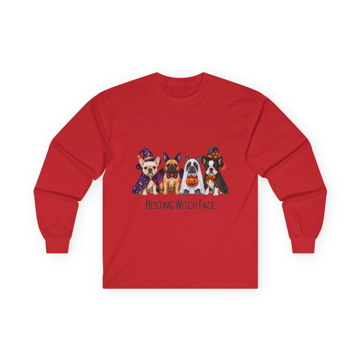 French Bulldog Halloween Long Sleeve Shirt, Resting Witch Face Dog Lover Fall Gift