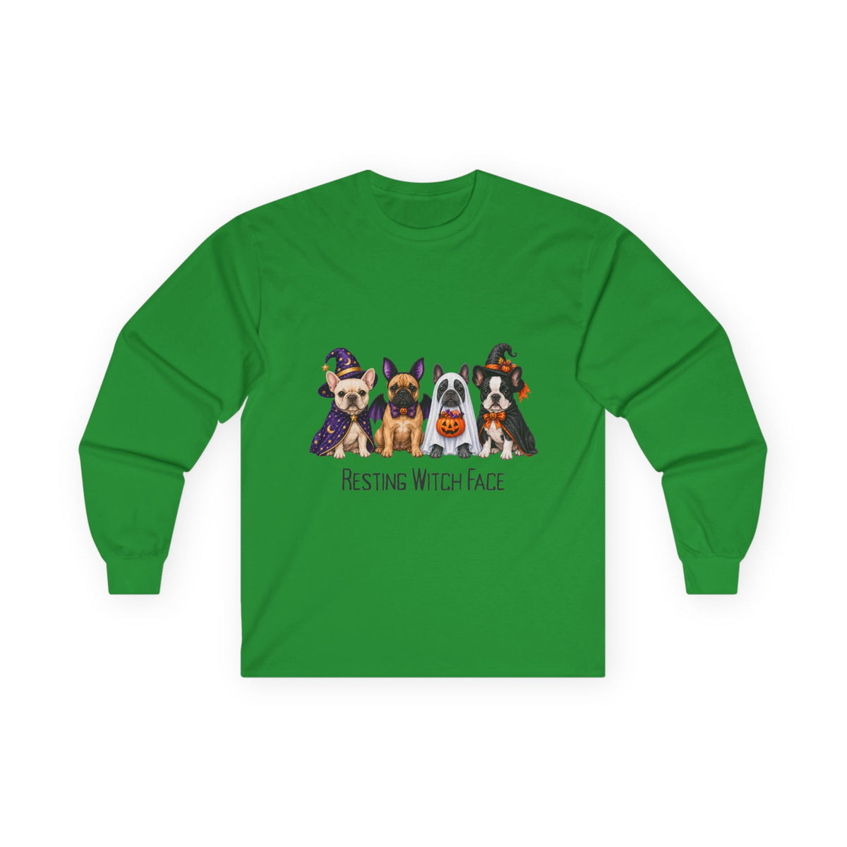 French Bulldog Halloween Long Sleeve Shirt, Resting Witch Face Dog Lover Fall Gift