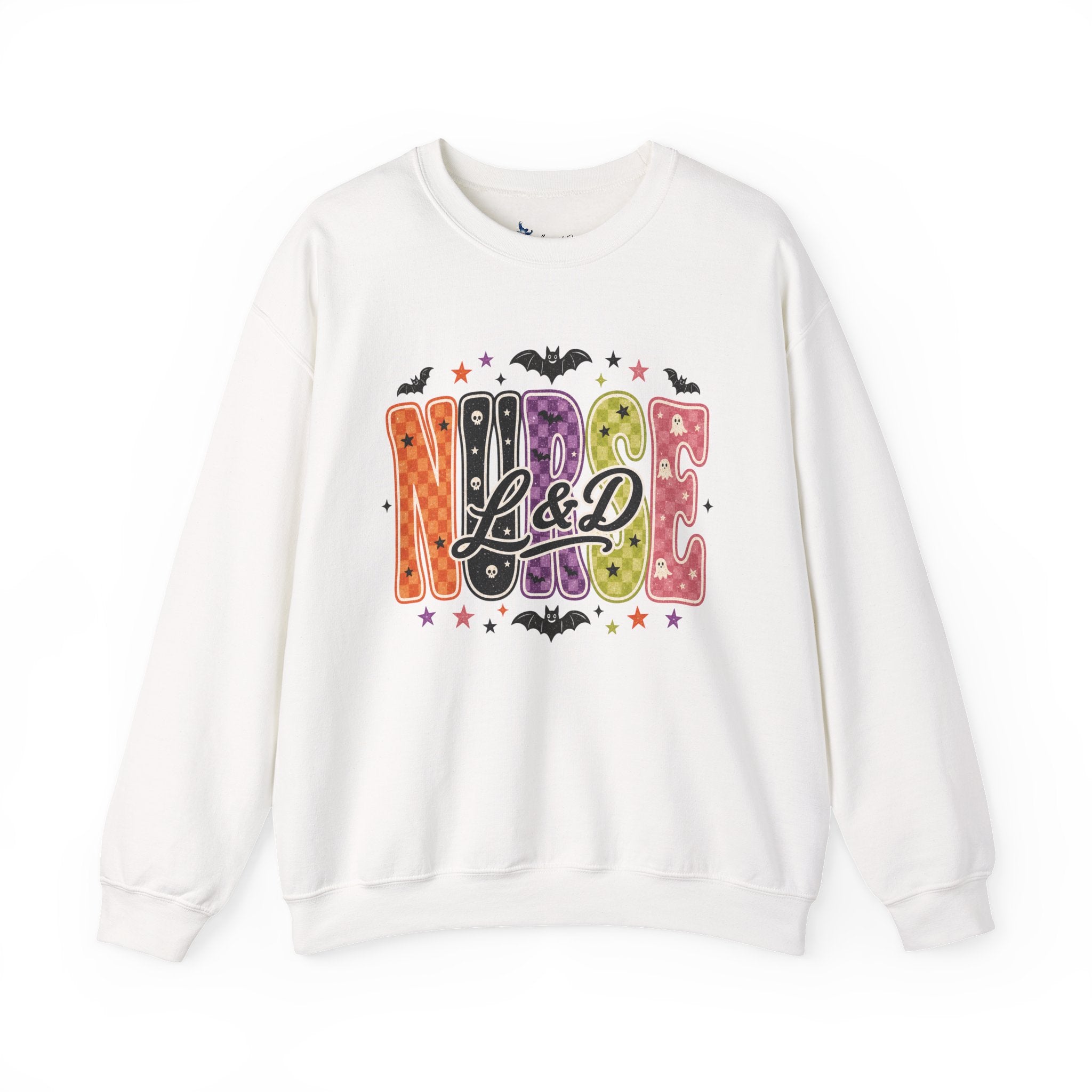 L&D Labor and Delivery Nurse Halloween Sweatshirt, Retro Spooky Baby Nurse Crewneck