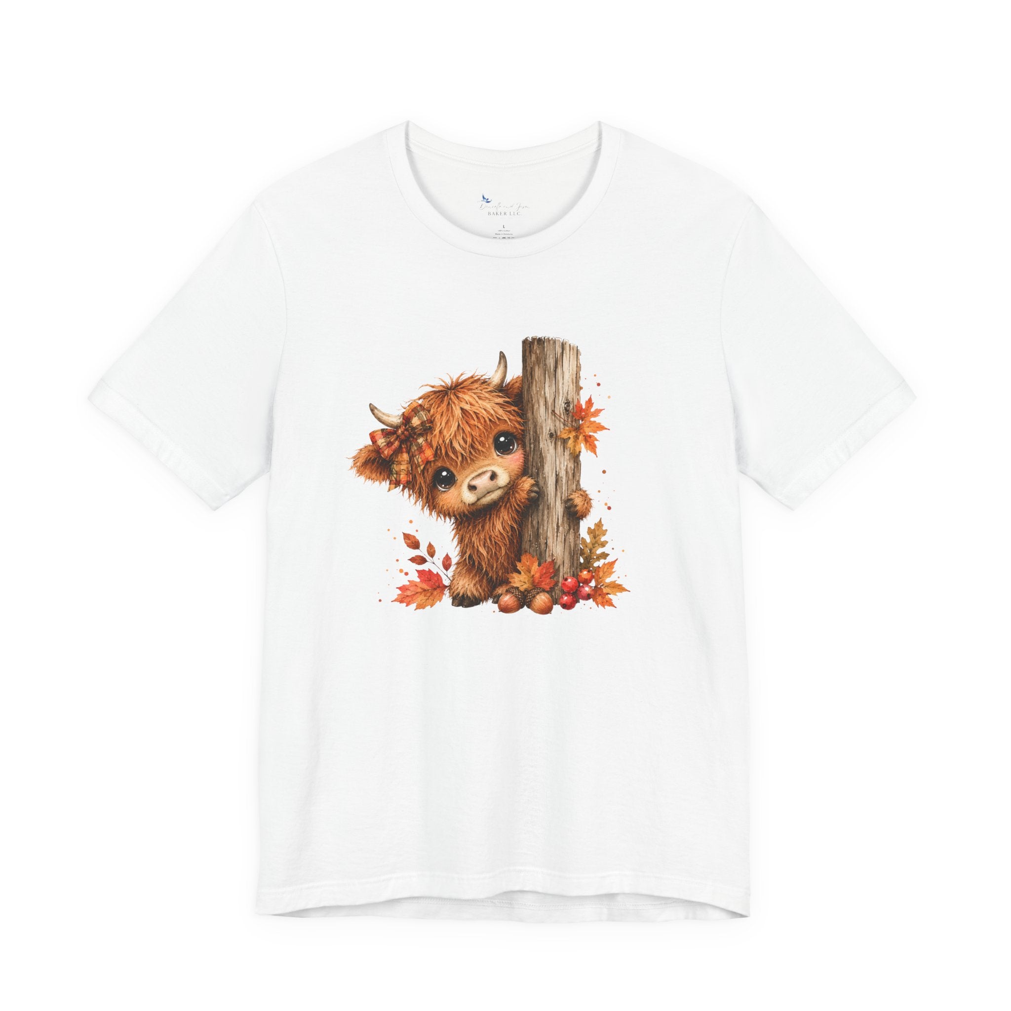Fall Woodland Baby Highland Cow Animal T-Shirt