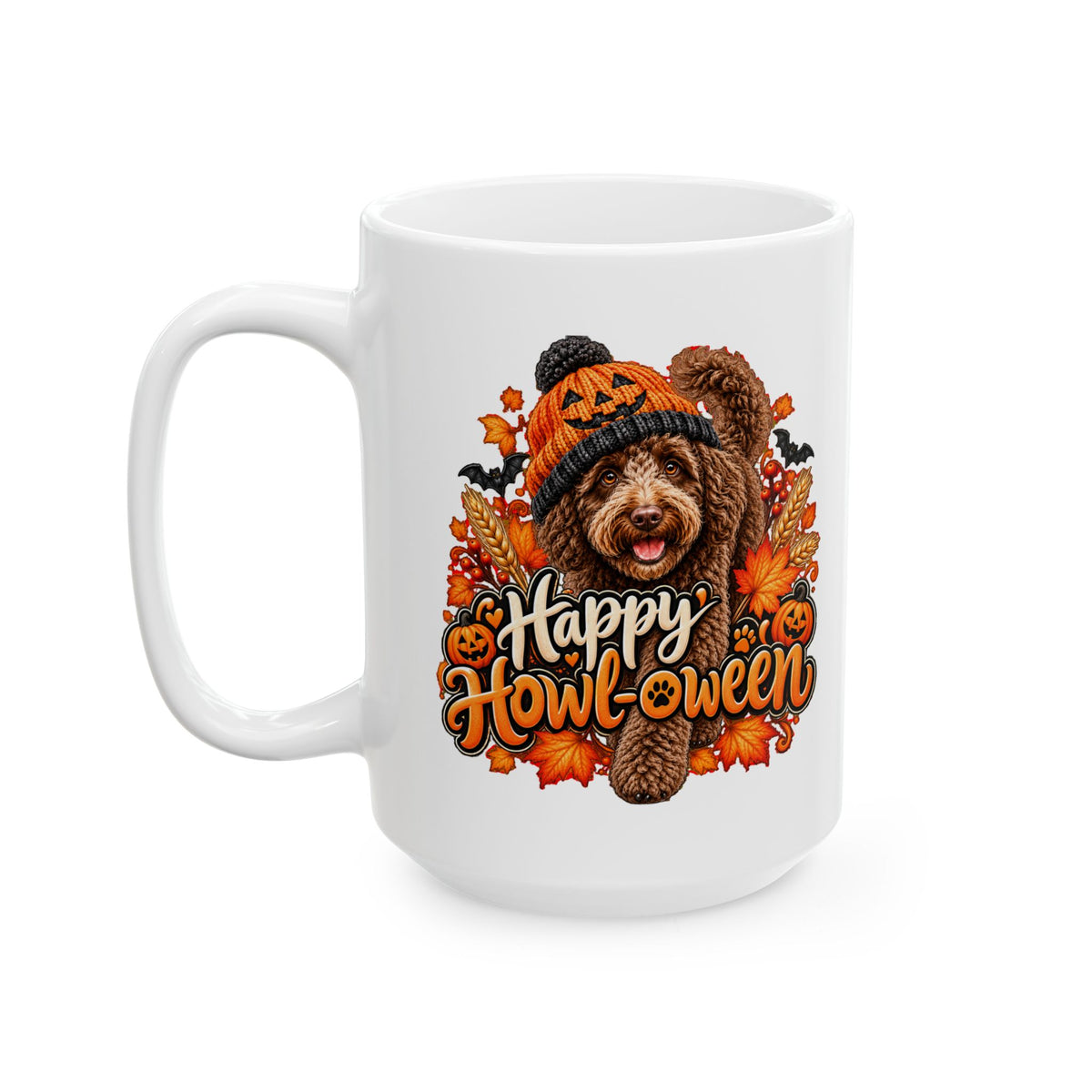 Halloween Dog Mug, Happy Howl-oween Doodle Coffee Cup, Vet Rescue Gift