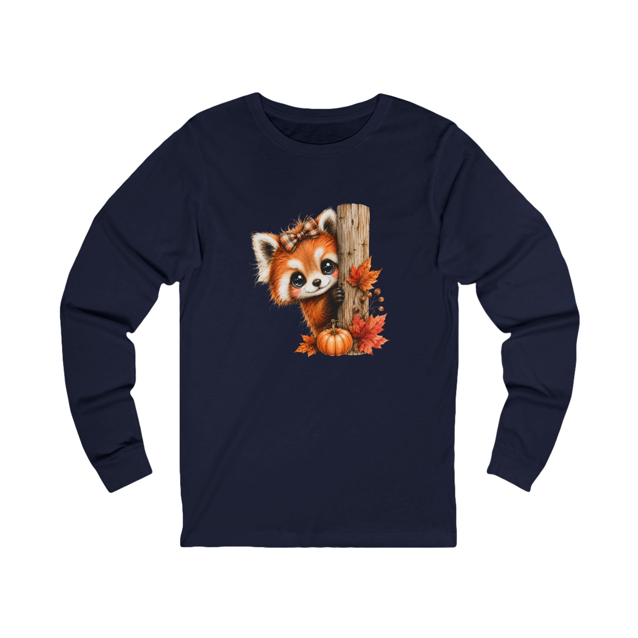 Adorable Red Panda Shirt | Autumn Woodland Animal Graphic Tee | Cozy Long Sleeve Shirt
