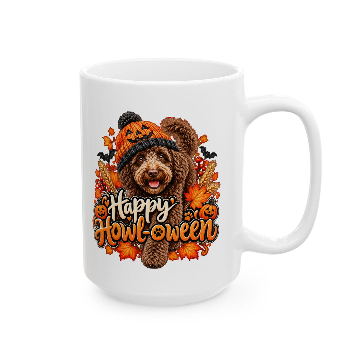 Halloween Dog Mug, Happy Howl-oween Doodle Coffee Cup, Vet Rescue Gift