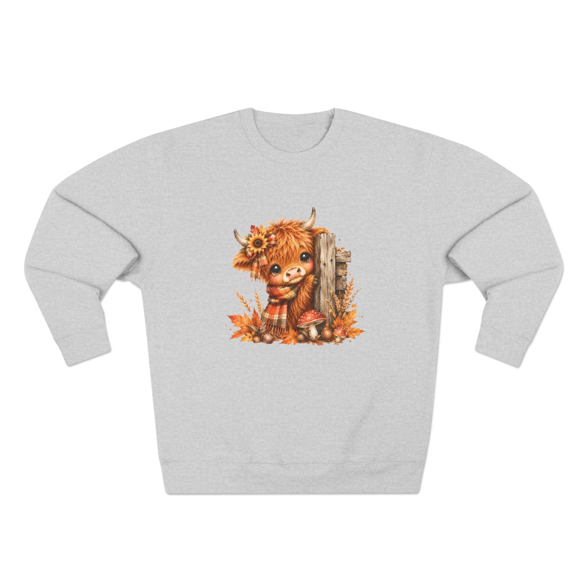 Western Farmhouse Fall Highland Cow Sweatshirt Crewneck | Autumn Cow Lover Shirt