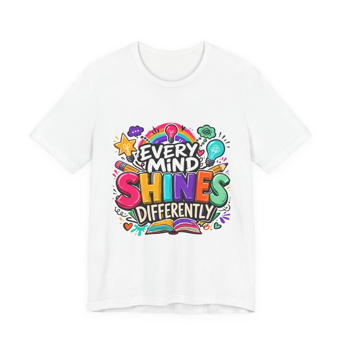 Autism Acceptance Shirt, Every Mind Shines Differently Tee, Neurodiversity Teacher Gift