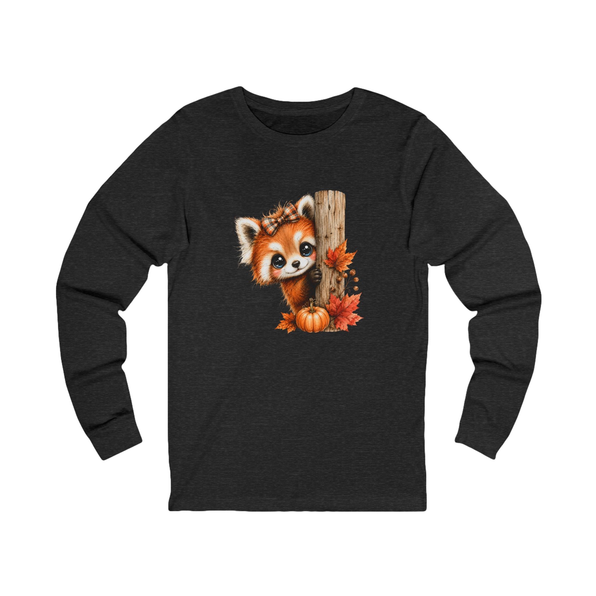Adorable Red Panda Shirt | Autumn Woodland Animal Graphic Tee | Cozy Long Sleeve Shirt