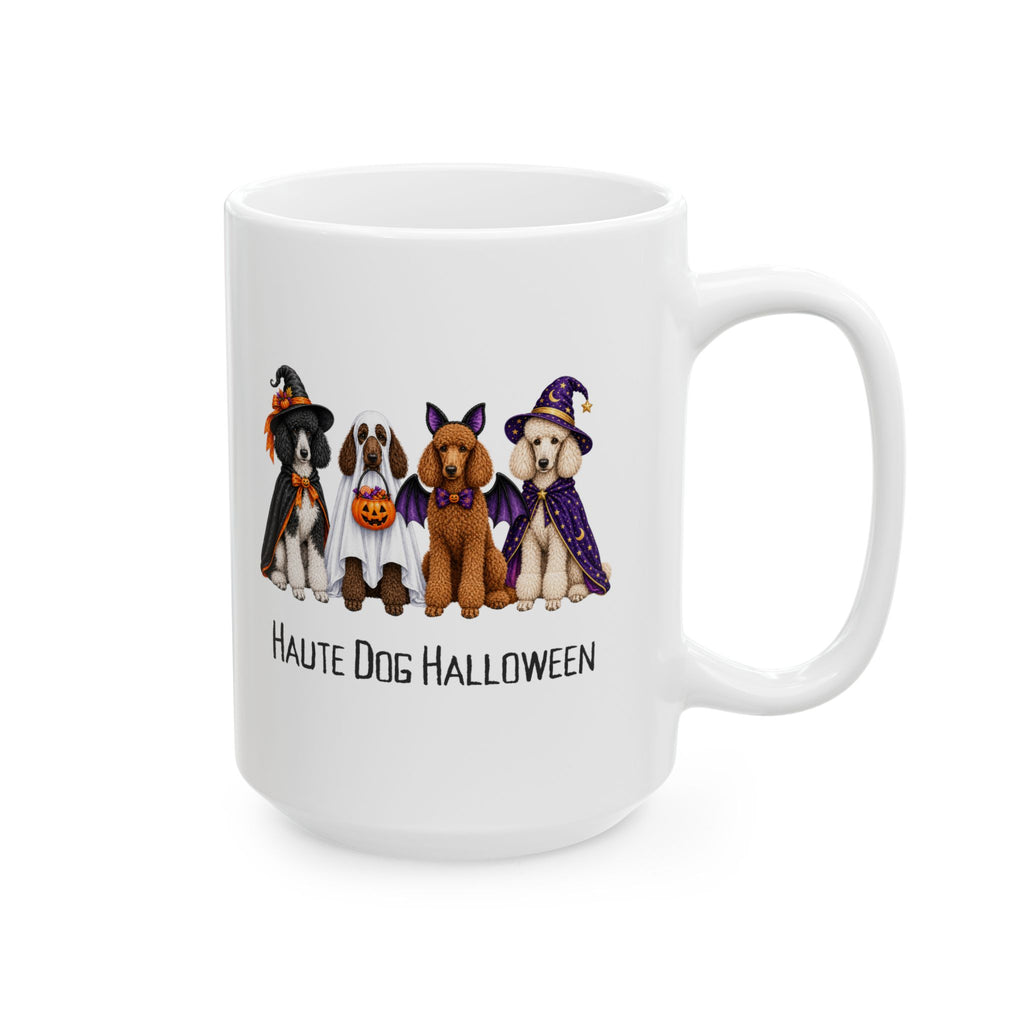 Halloween Dog Mug, Haute Dog Halloween Poodle Coffee Cup, Spooky Pet Lover Gift