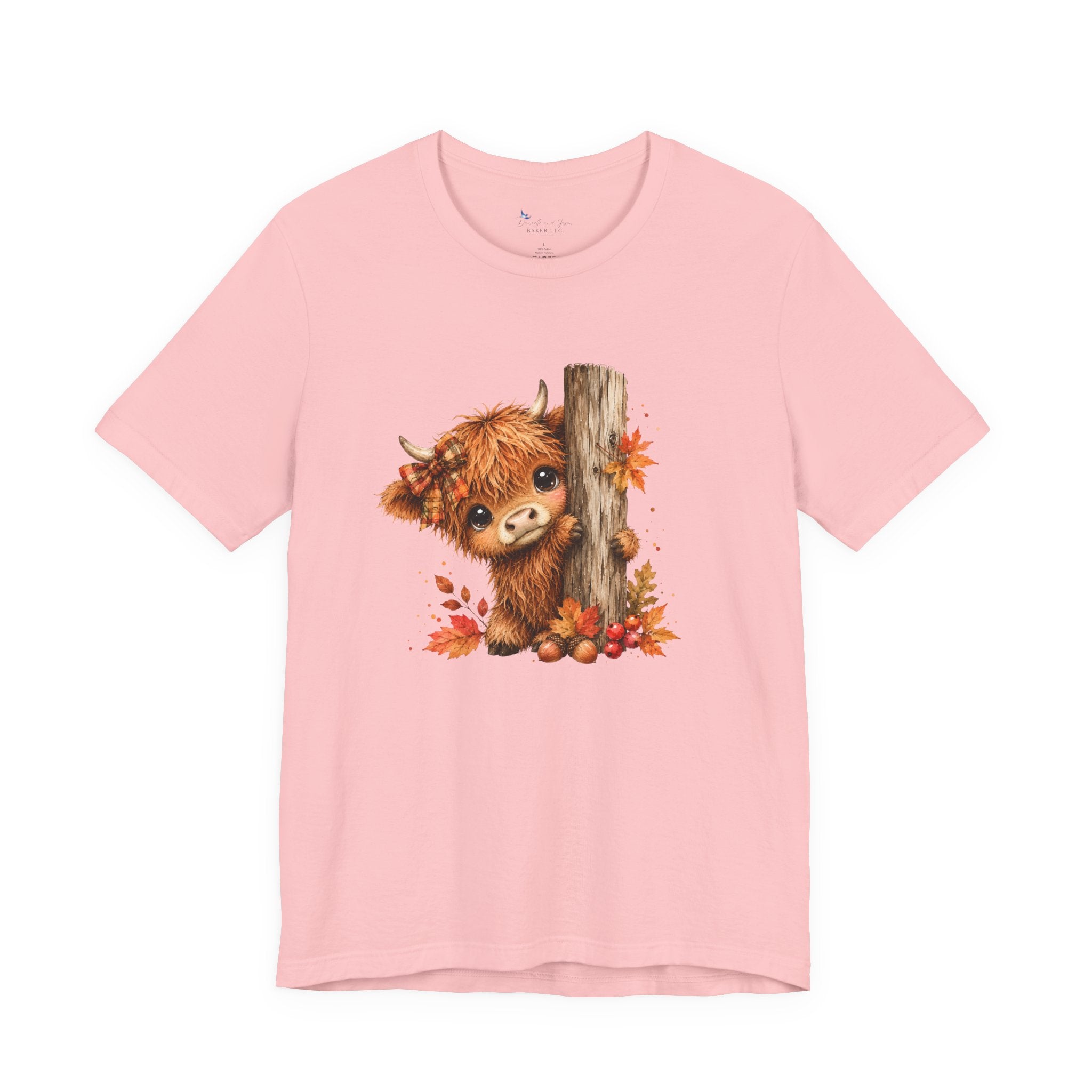 Fall Woodland Baby Highland Cow Animal T-Shirt