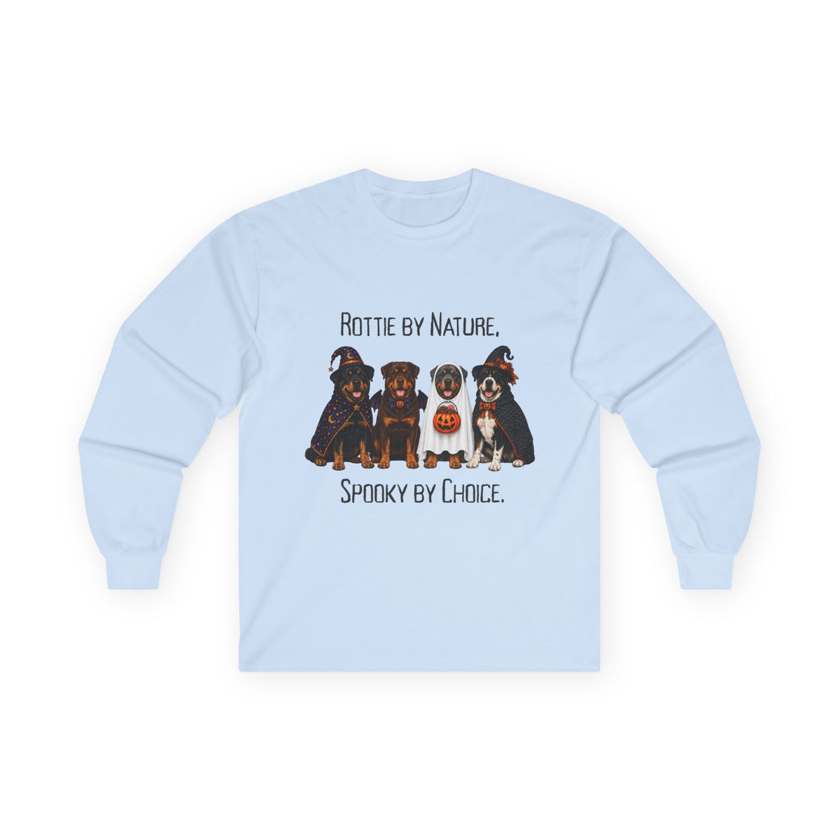 Rottweiler Halloween Shirt, Rottie Spooky Dog Long Sleeve, Rescue Owner Fall Graphic