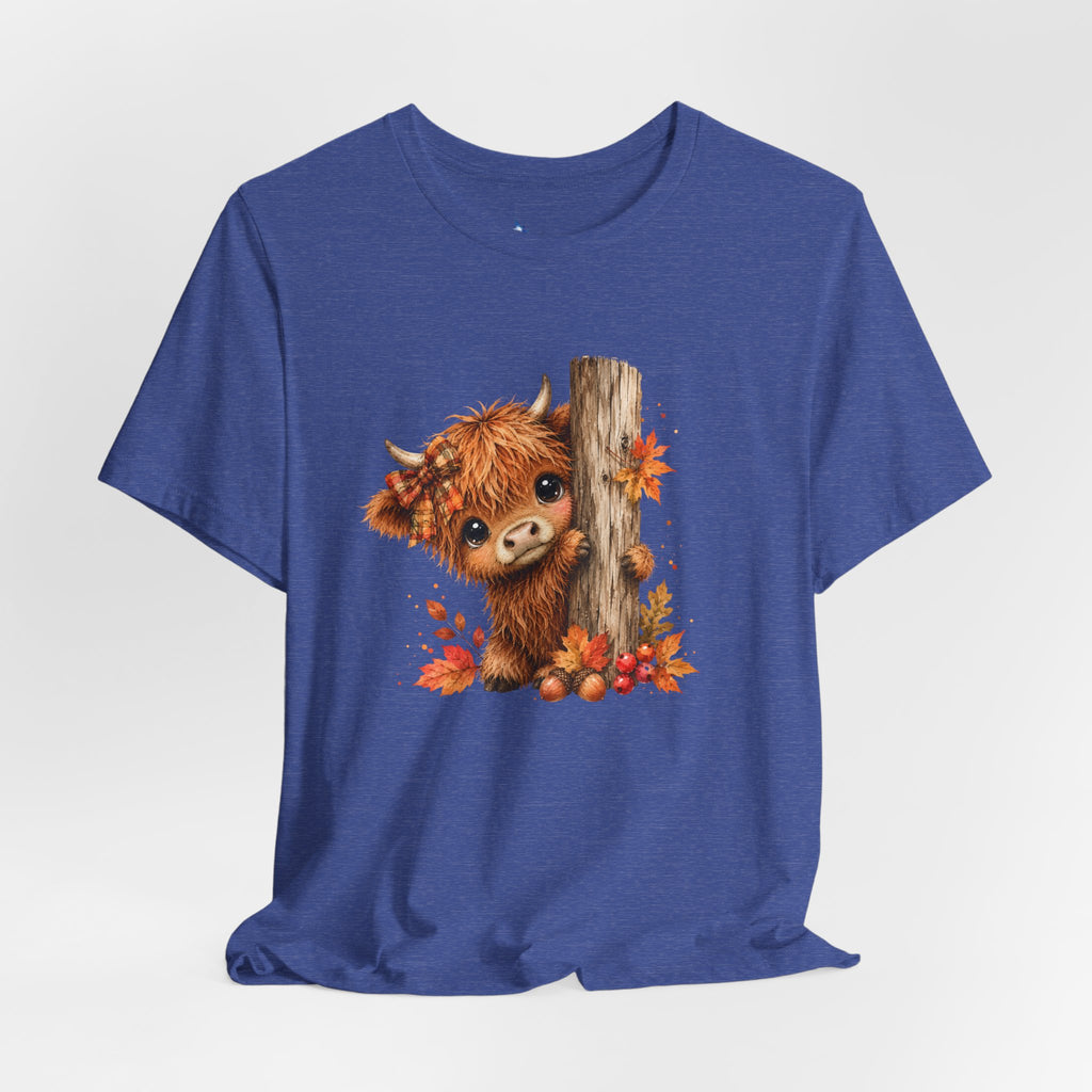 Fall Woodland Baby Highland Cow Animal T-Shirt
