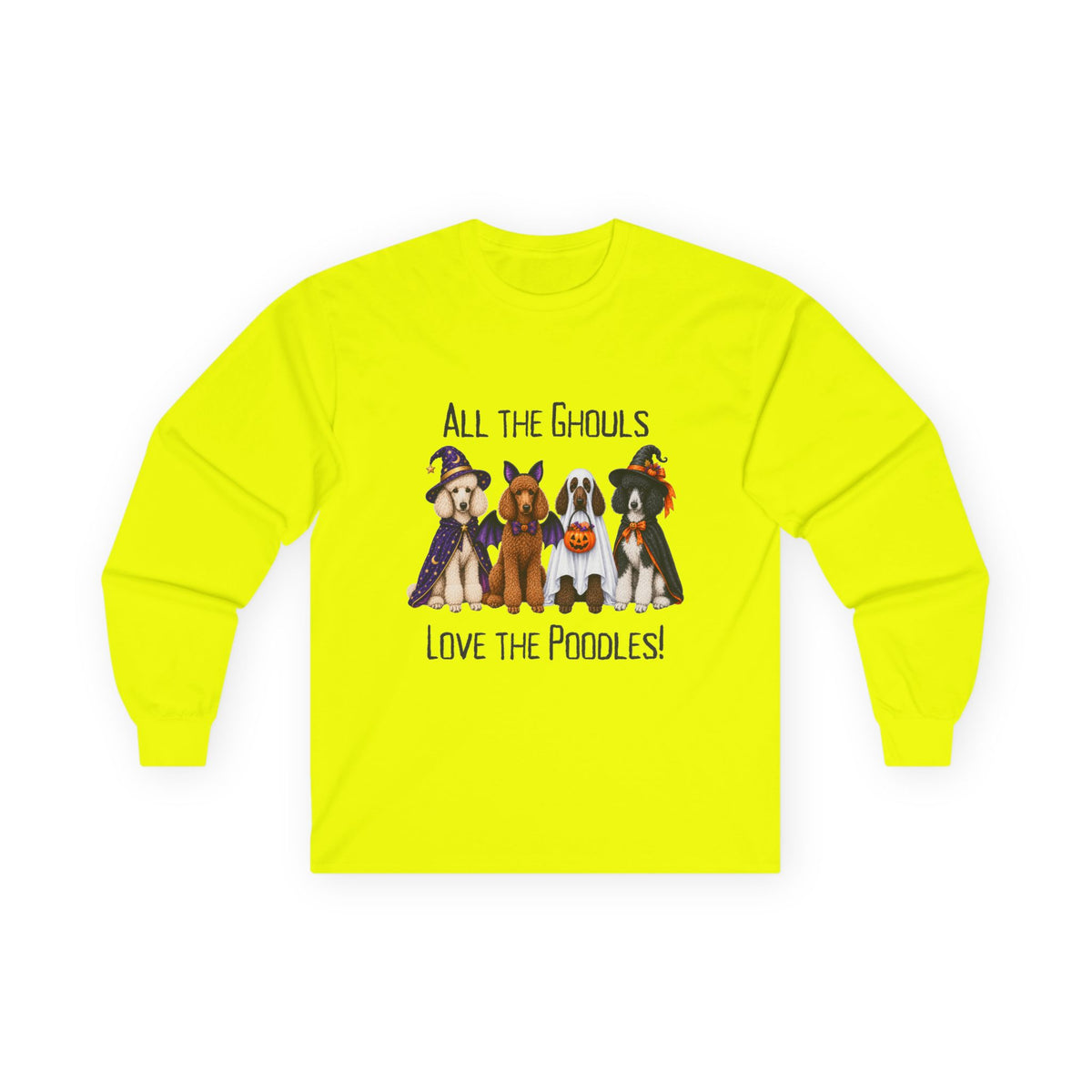 Poodle Halloween Long Sleeve Shirt, All The Ghouls Love Poodles, Spooky Dog Lover Gift