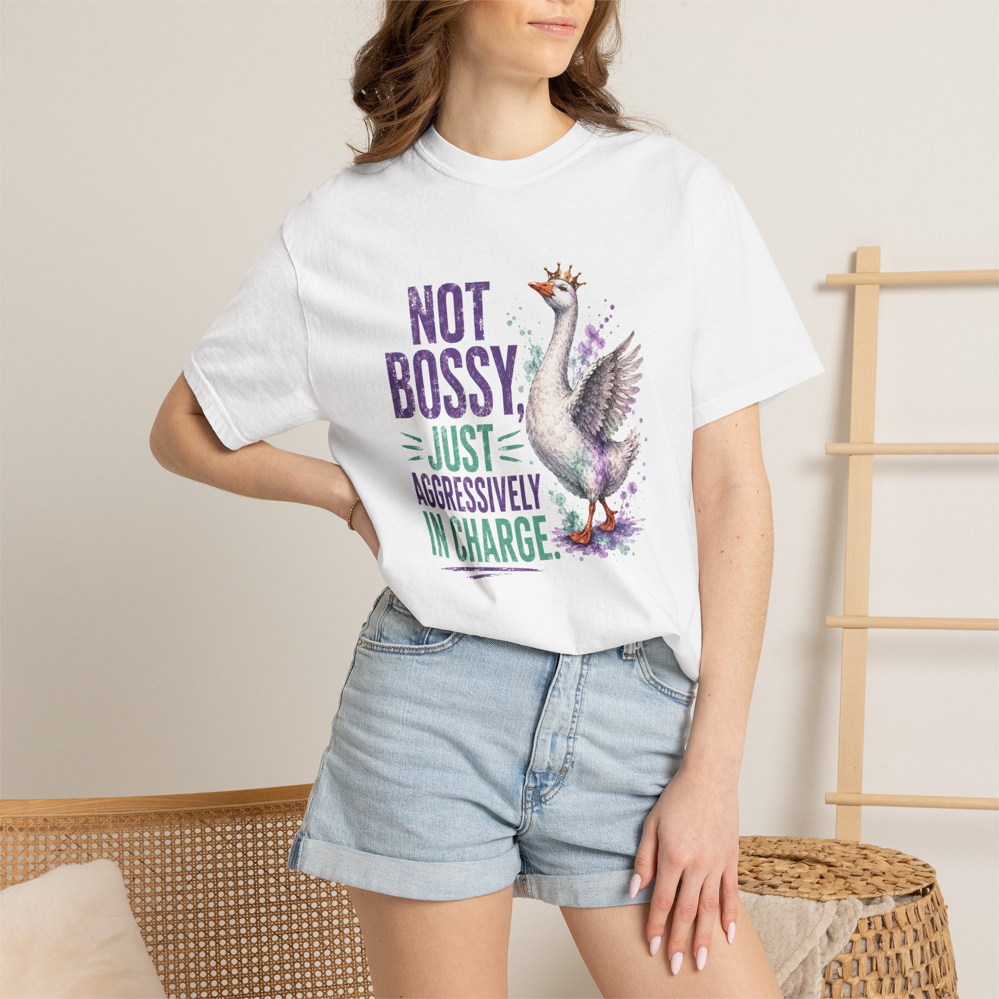 Not Bossy Just Aggressively in Charge Sassy T-Shirt | Funny Goose Graphic Tee