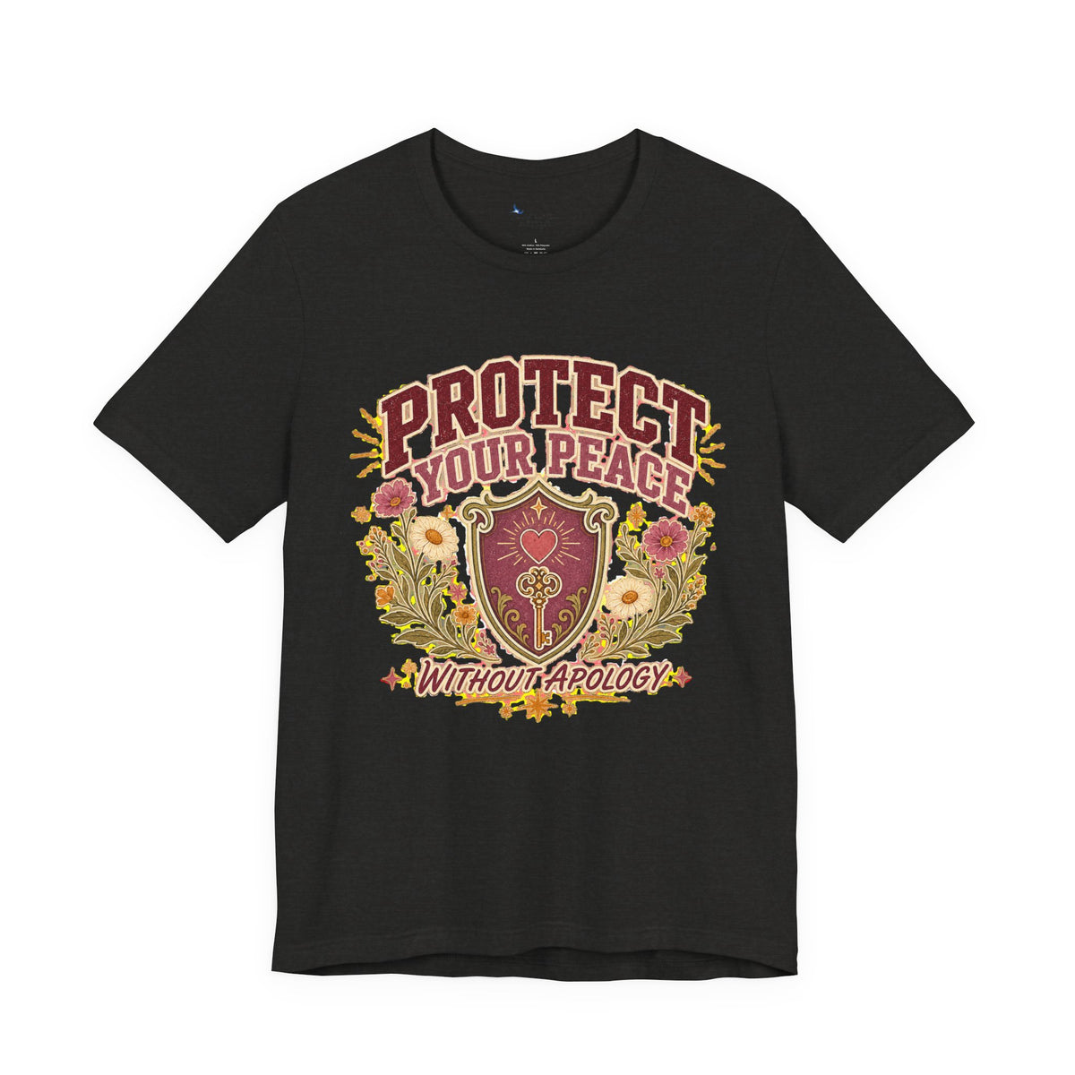 Empowerment Shirt, Protect Your Peace Tee, Boundary Self Care Floral Shield Graphic