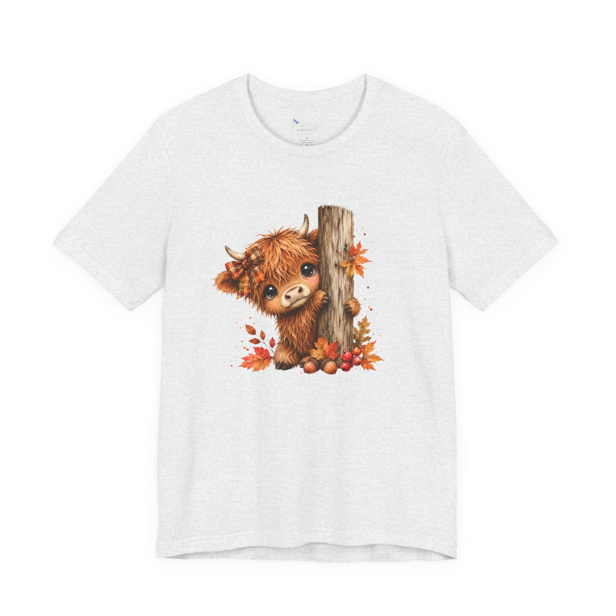 Fall Woodland Baby Highland Cow Animal T-Shirt