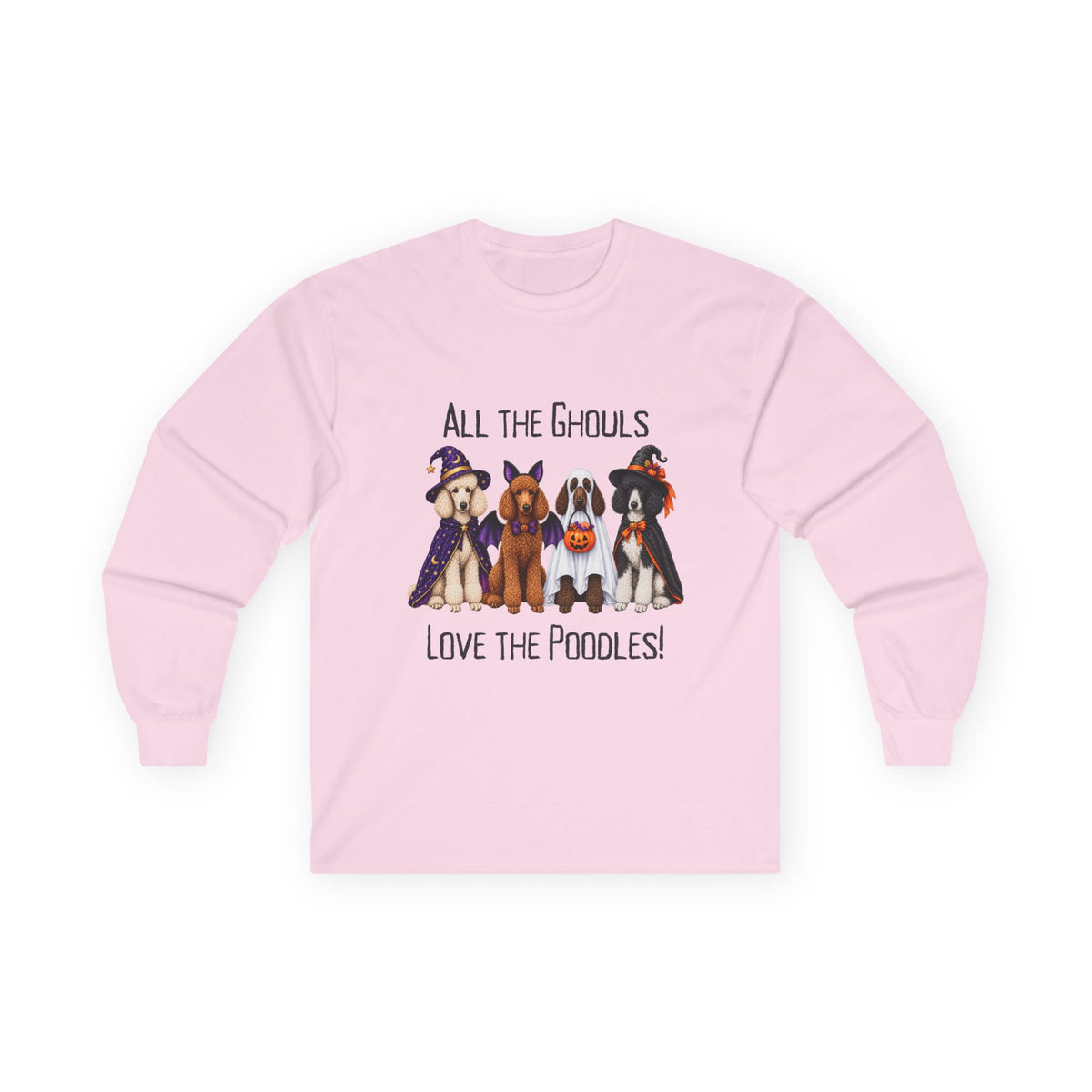 Poodle Halloween Long Sleeve Shirt, All The Ghouls Love Poodles, Spooky Dog Lover Gift
