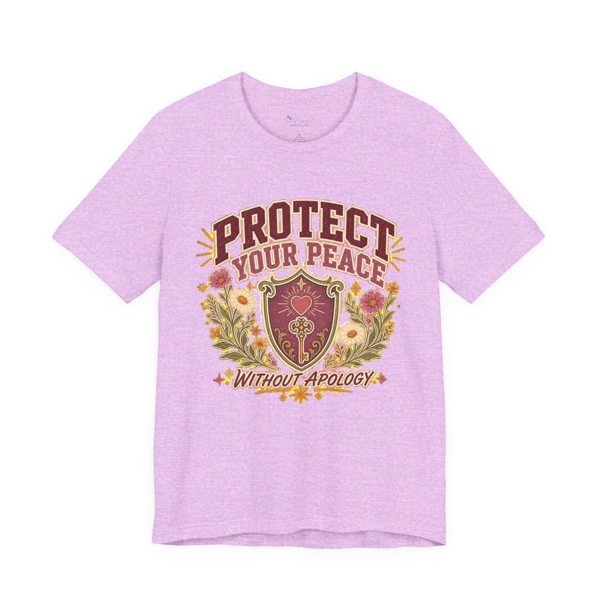 Empowerment Shirt, Protect Your Peace Tee, Boundary Self Care Floral Shield Graphic