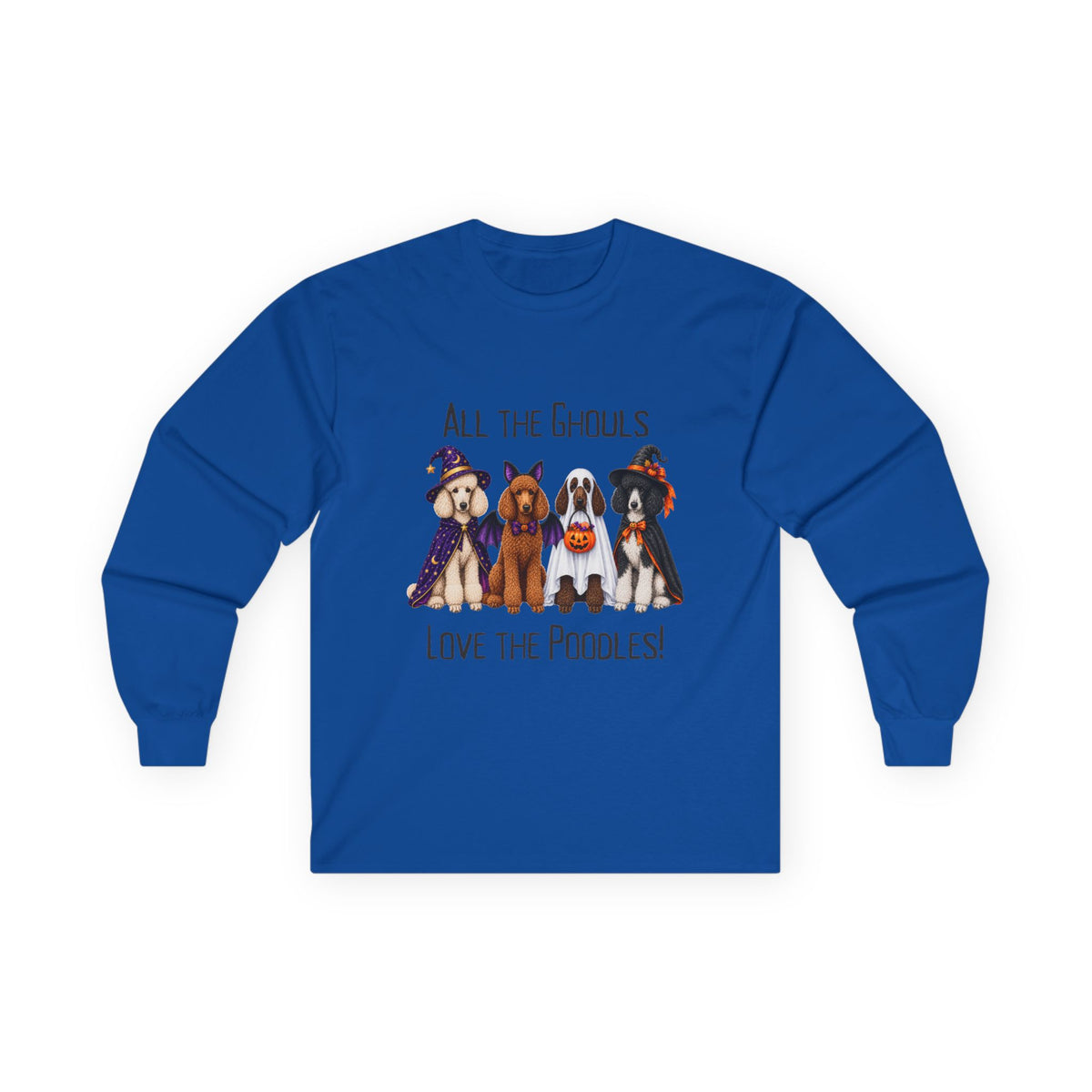Poodle Halloween Long Sleeve Shirt, All The Ghouls Love Poodles, Spooky Dog Lover Gift