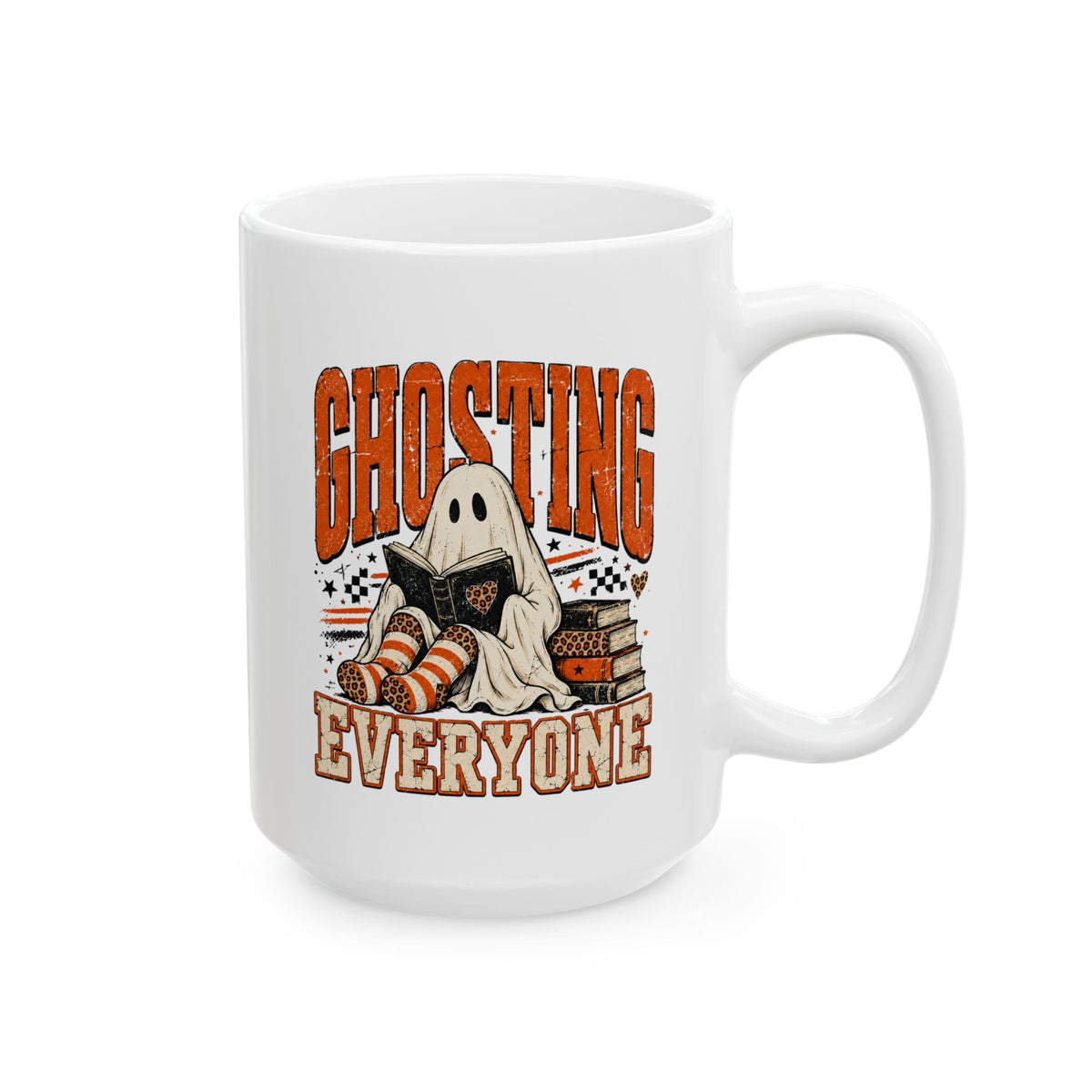 Book Lover Halloween Mug, Ghosting Everyone Coffee Cup, Cozy Reader Gift