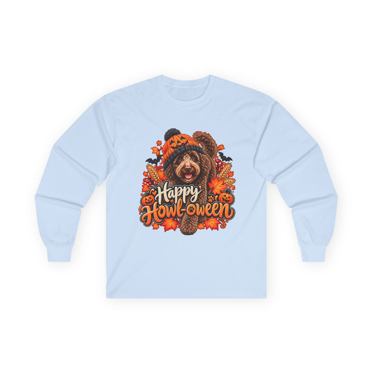 Halloween Dog Long Sleeve Shirt, Happy Howl-oween Doodle, Vet Rescue Gift
