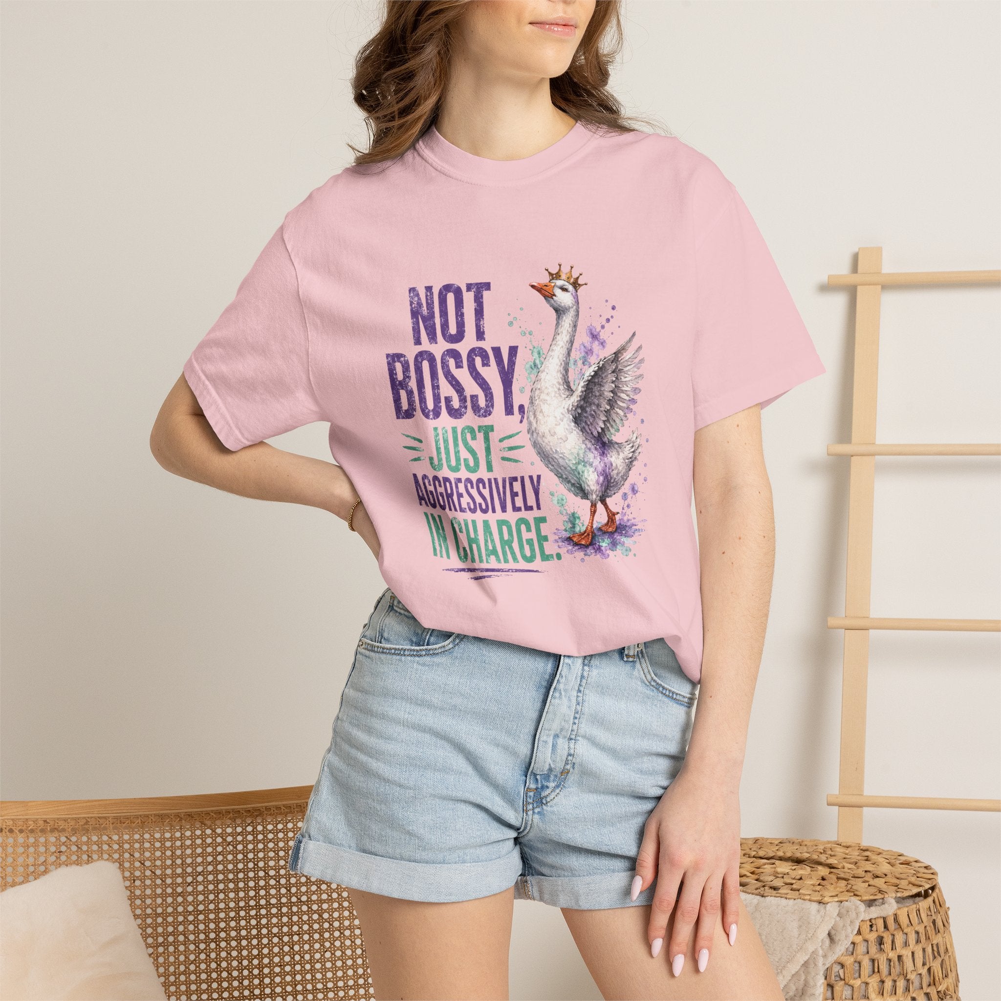 Not Bossy Just Aggressively in Charge Sassy T-Shirt | Funny Goose Graphic Tee