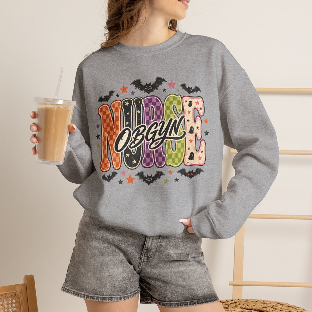 OBGYN Nurse Halloween Sweatshirt, Retro Spooky Nurse Crewneck