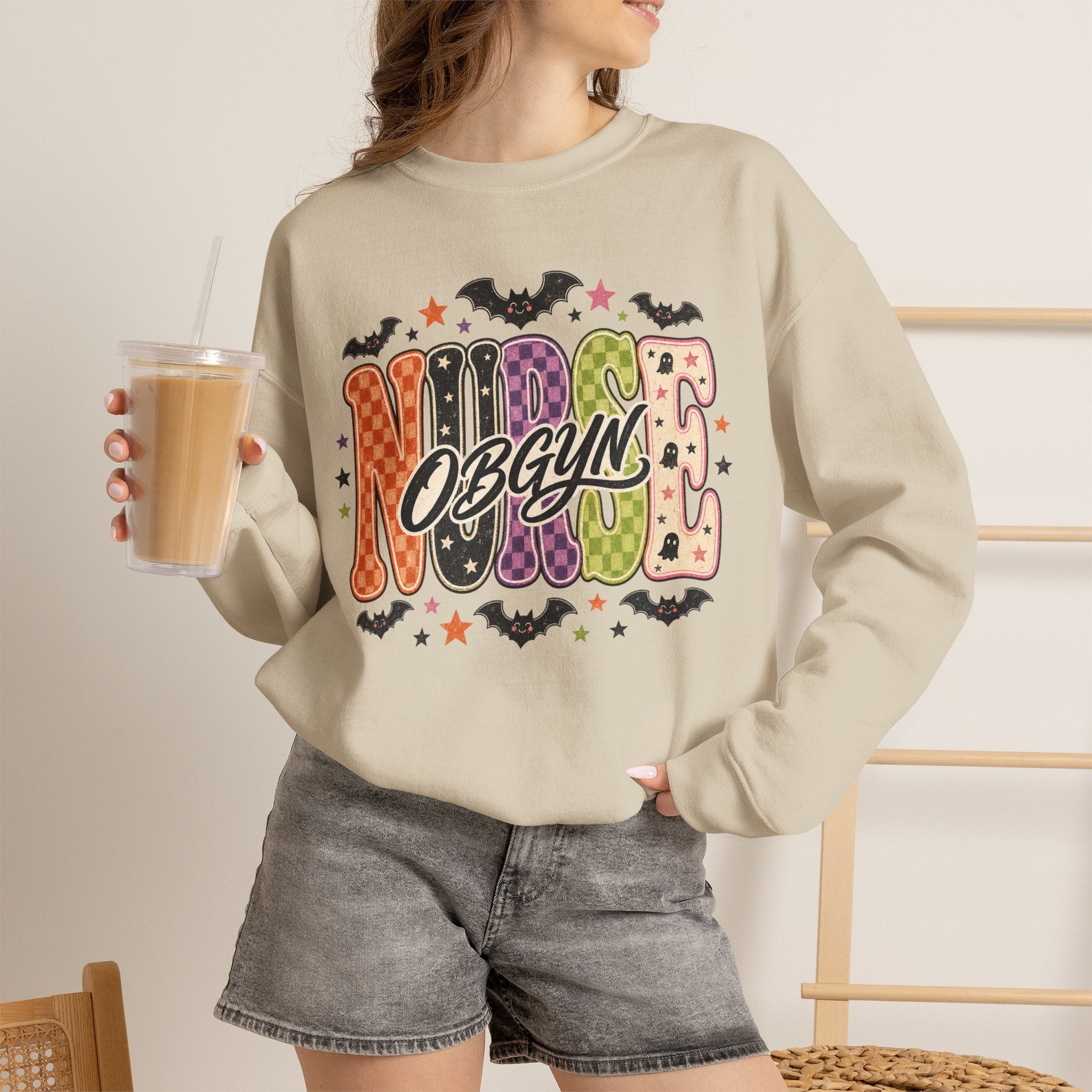 OBGYN Nurse Halloween Sweatshirt, Retro Spooky Nurse Crewneck