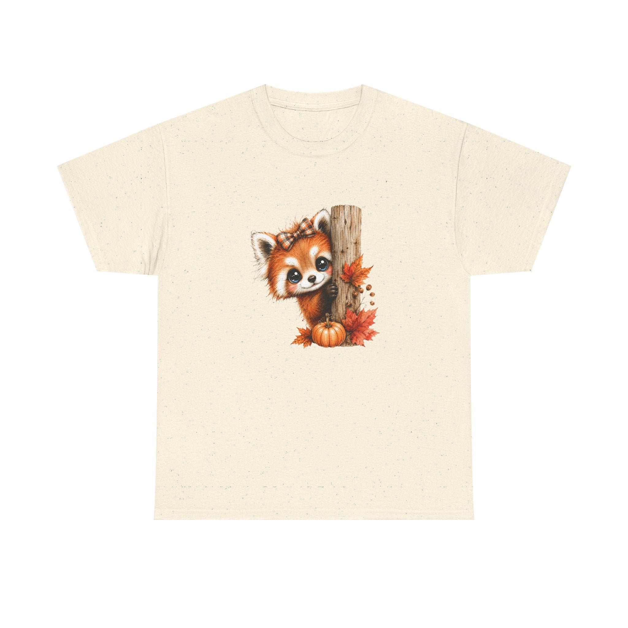 Autumn Woodland Red Panda Graphic Tee | Cute Fall Red Panda Shirt | Pumpkin Patch T-Shirt