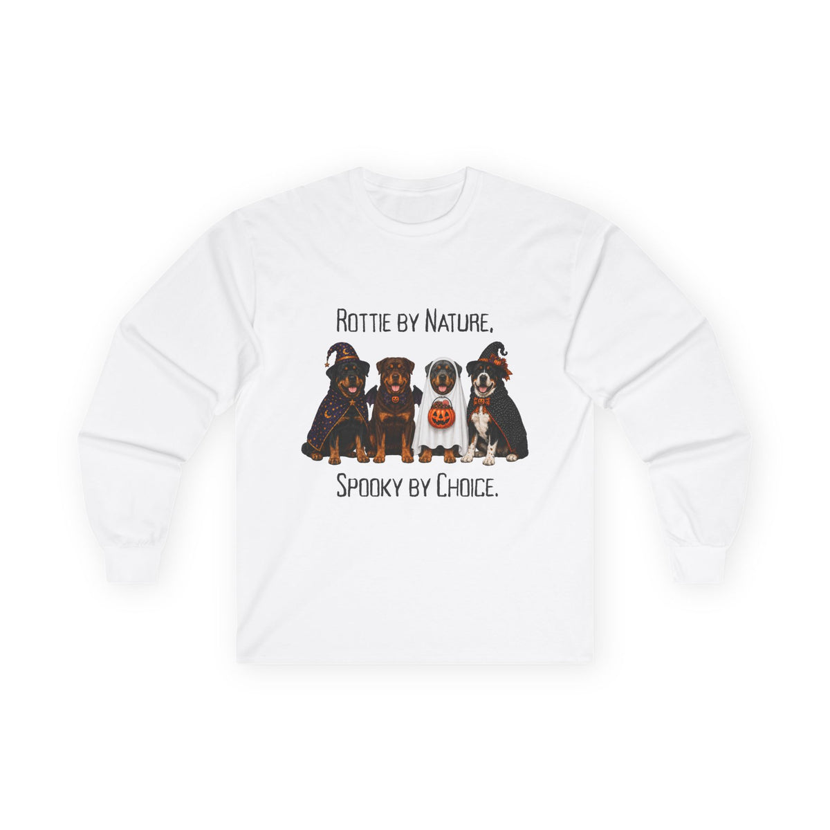 Rottweiler Halloween Shirt, Rottie Spooky Dog Long Sleeve, Rescue Owner Fall Graphic