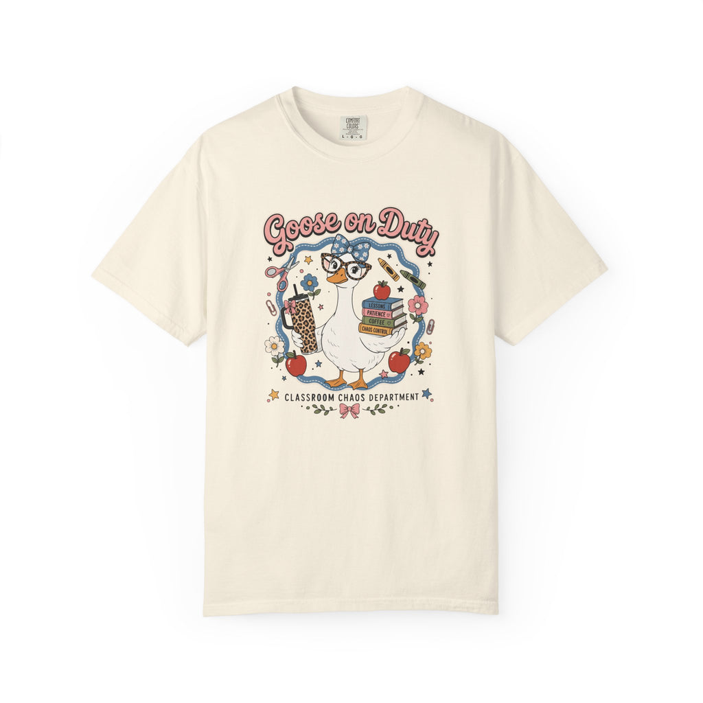 Goose on Duty Funny Teacher Shirt | Classroom Chaos Goose Graphic Tee