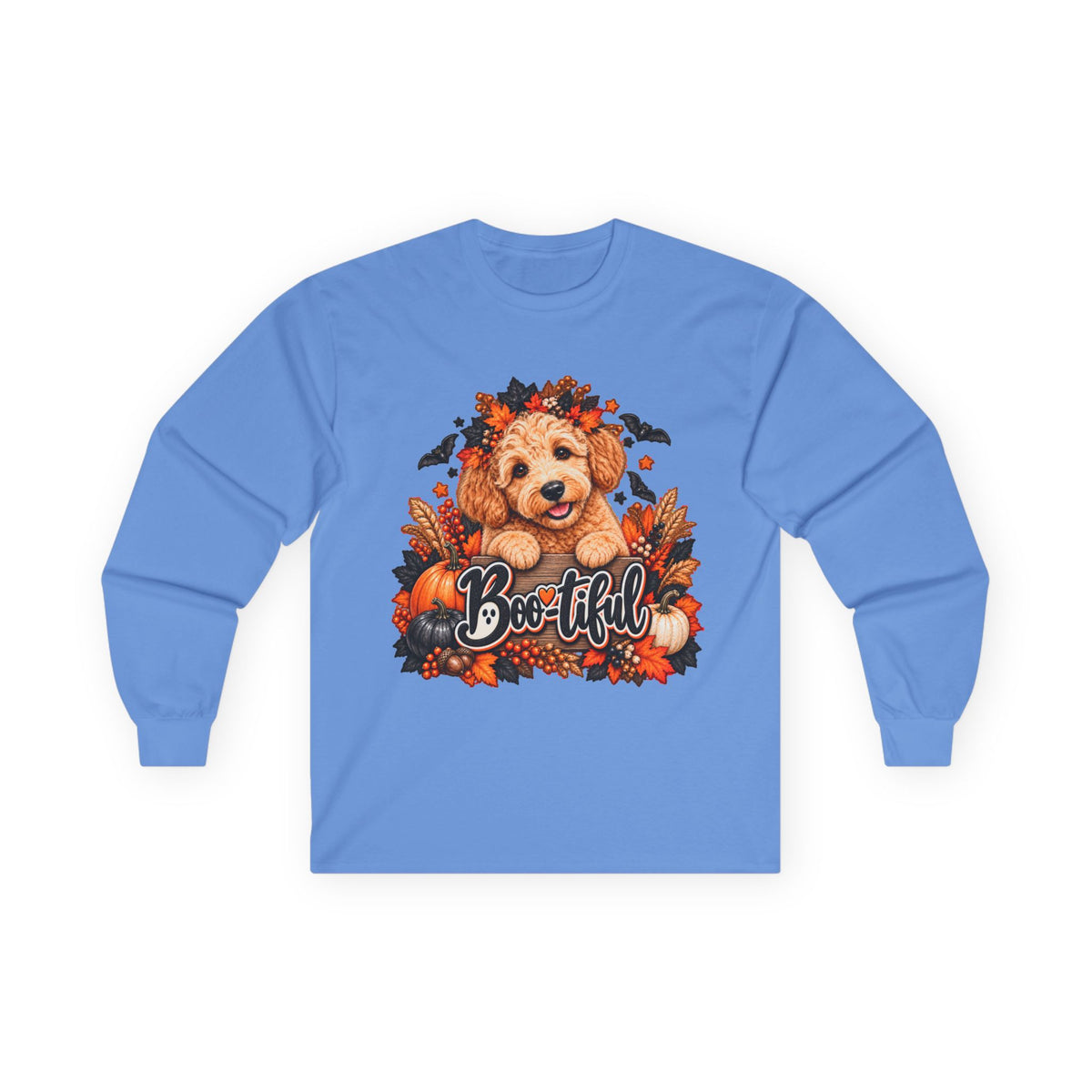 Halloween Doodle Long Sleeve Shirt, Boo-tiful Goldendoodle Fall Dog Lover Gift