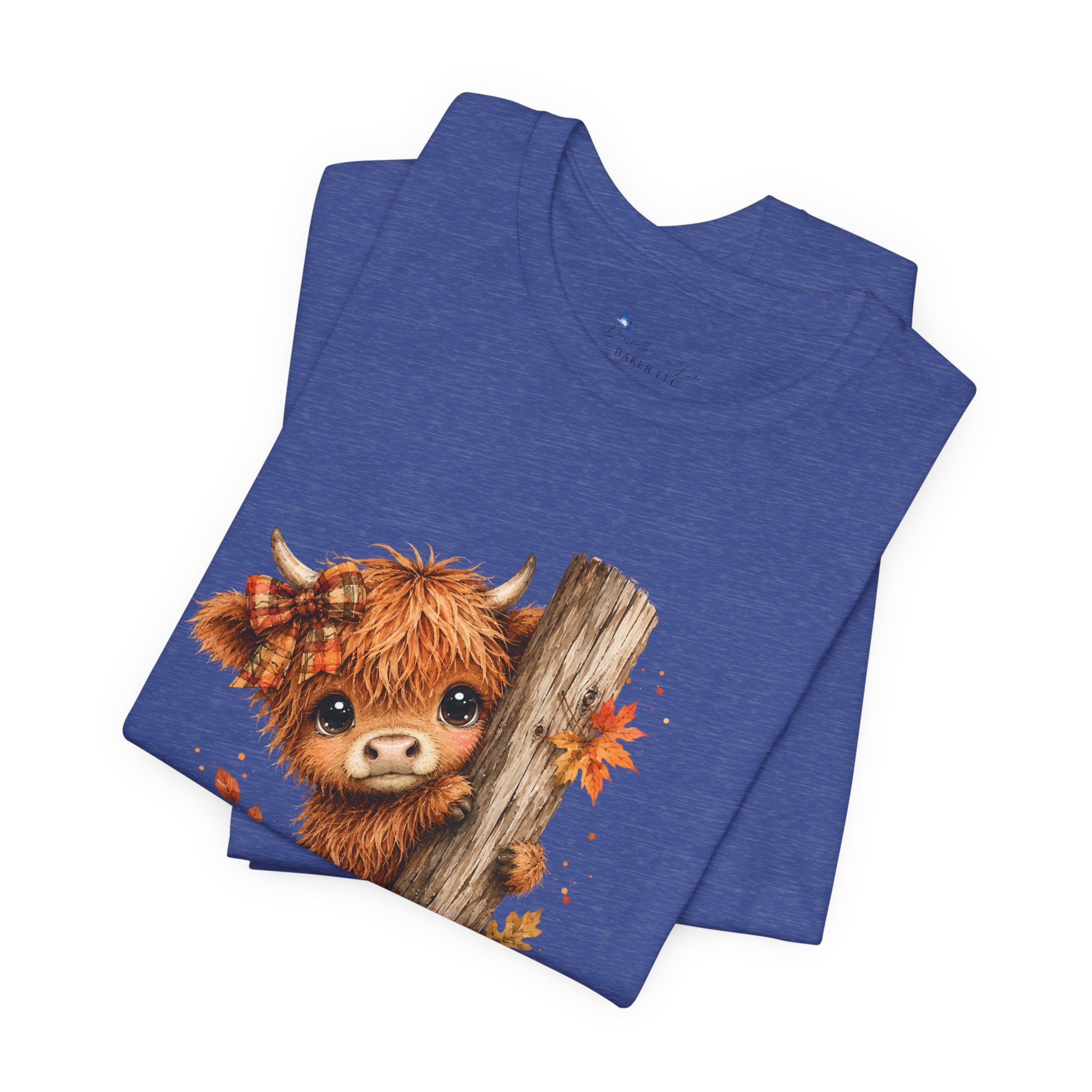 Fall Woodland Baby Highland Cow Animal T-Shirt