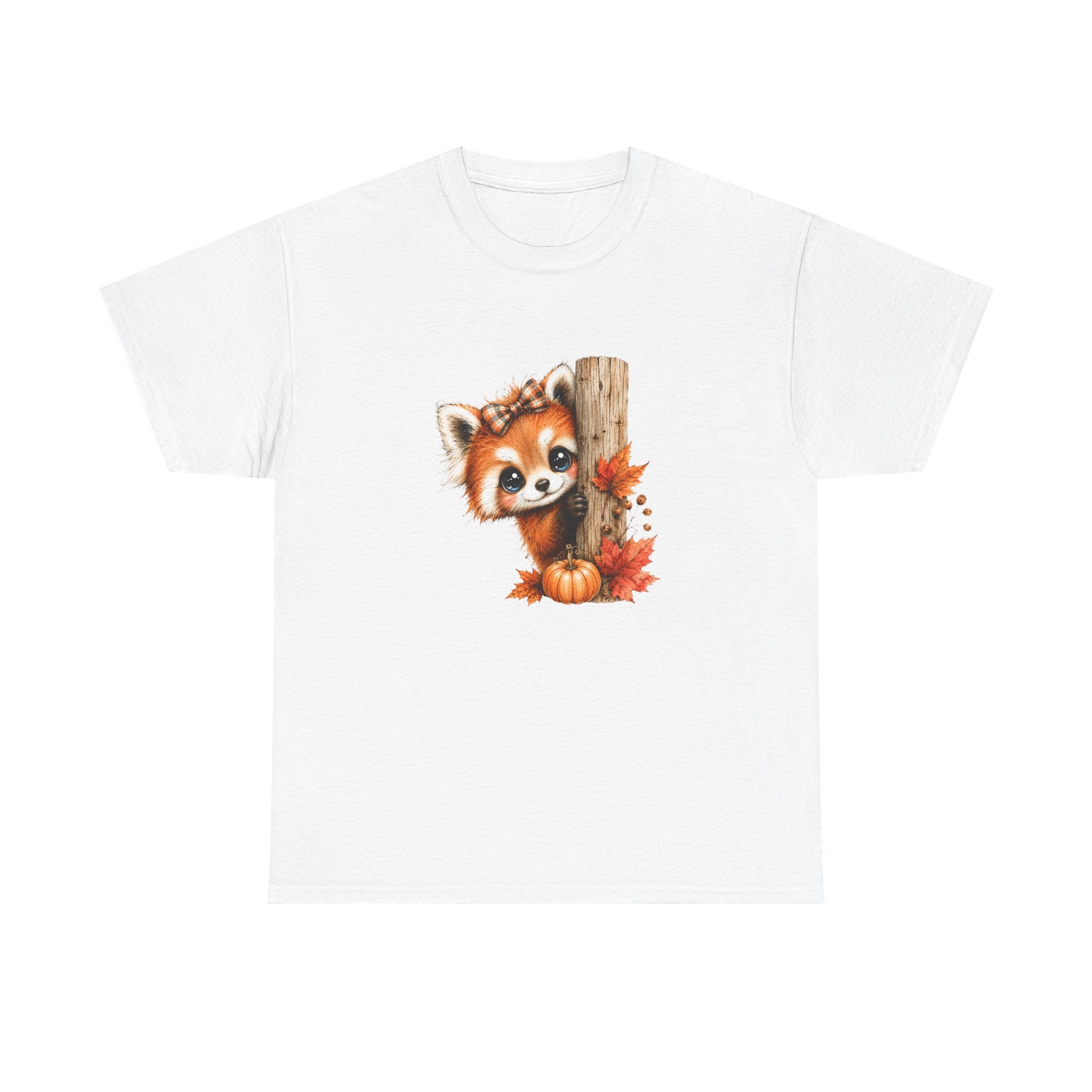 Autumn Woodland Red Panda Graphic Tee | Cute Fall Red Panda Shirt | Pumpkin Patch T-Shirt