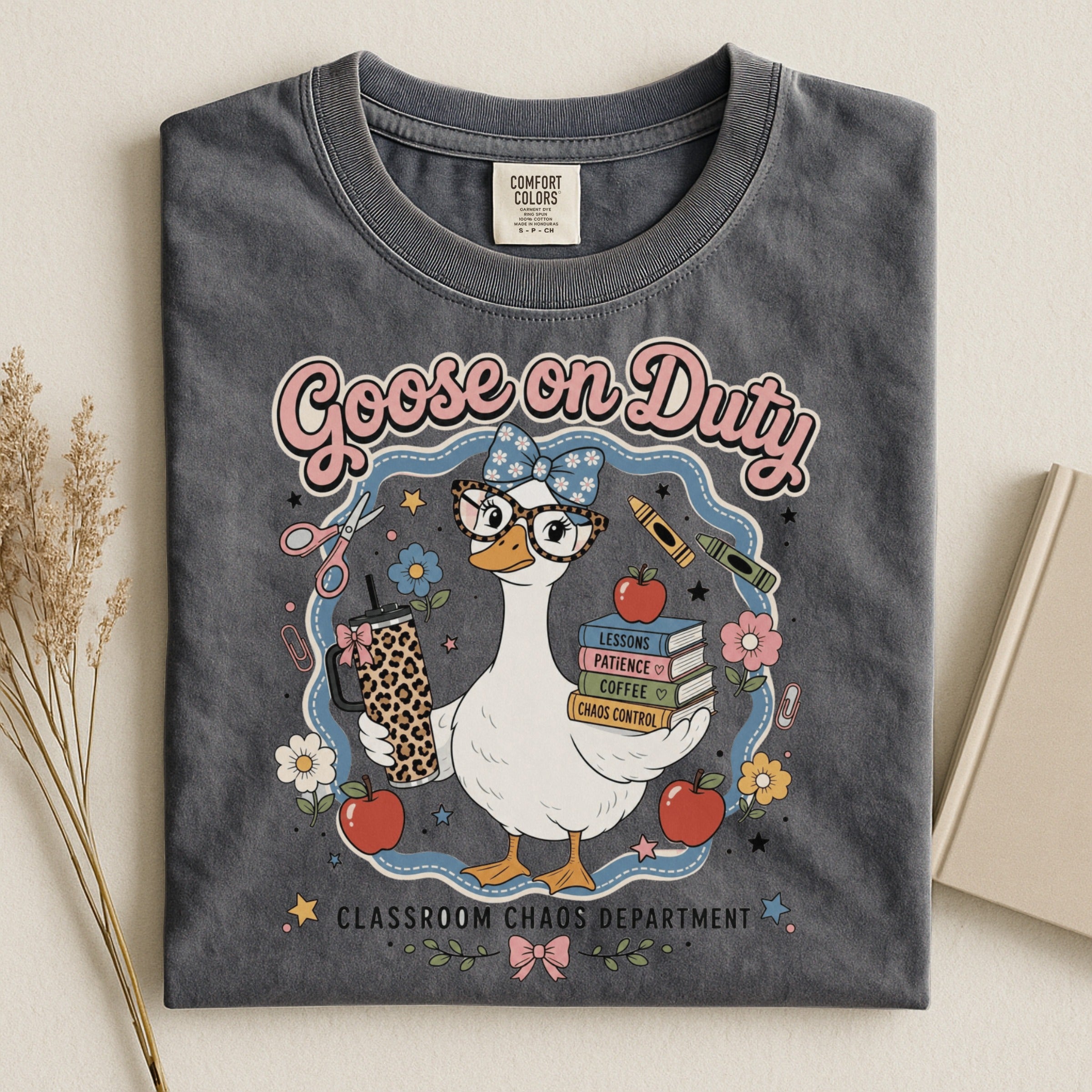 Goose on Duty Funny Teacher Shirt | Classroom Chaos Goose Graphic Tee