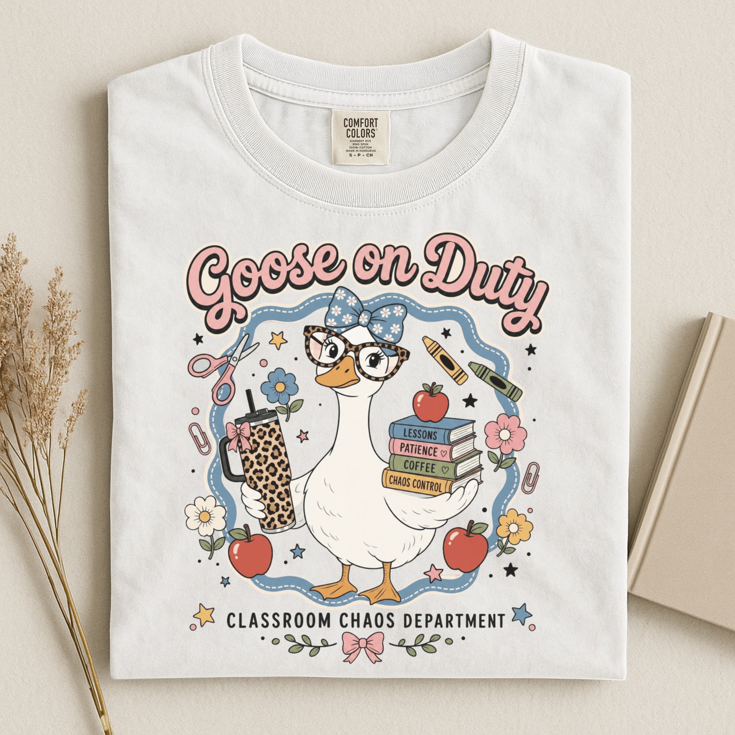 Goose on Duty Funny Teacher Shirt | Classroom Chaos Goose Graphic Tee