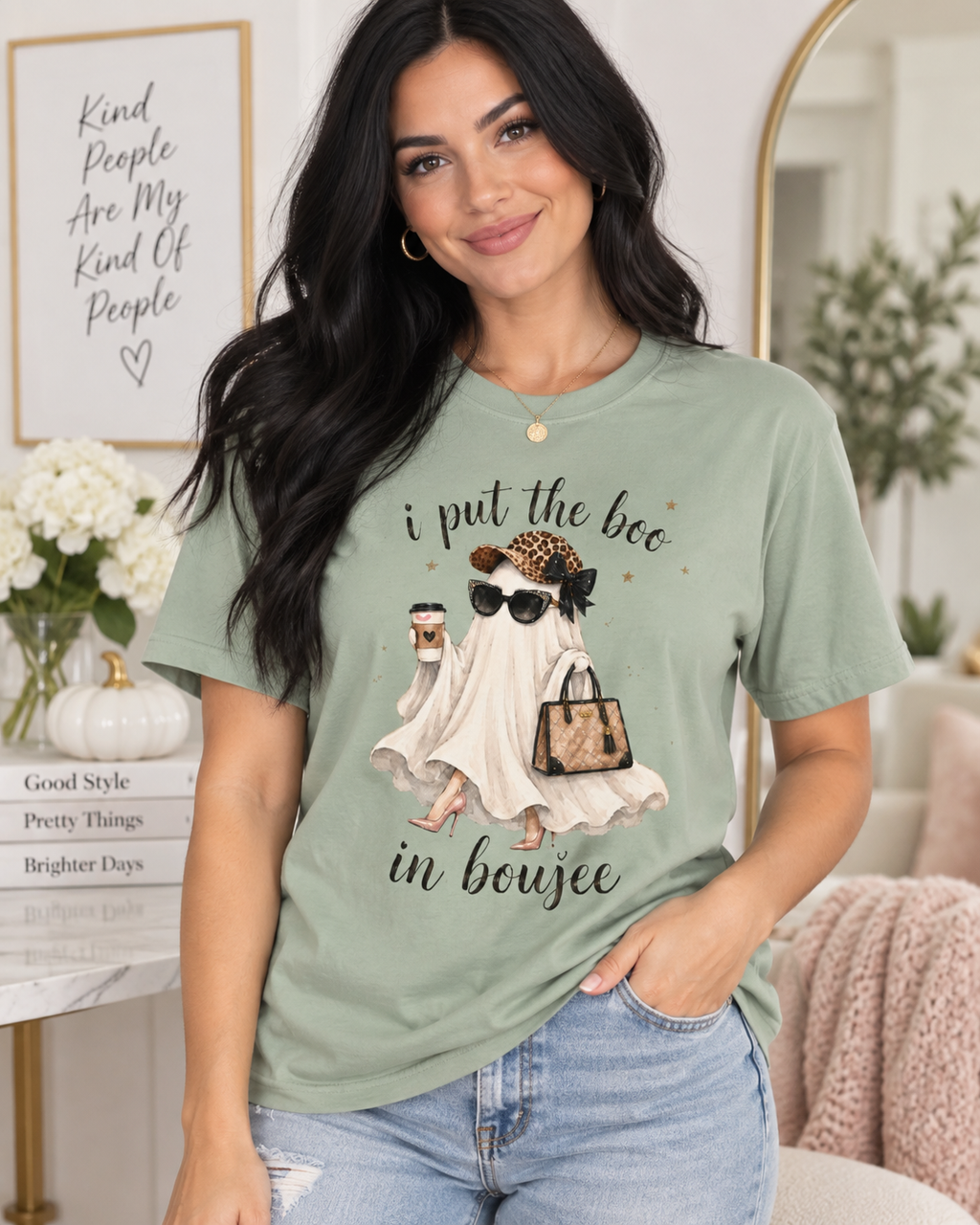 Halloween Ghost Shirt, Boujee Boo Tee, Cute Spooky Boutique Graphic