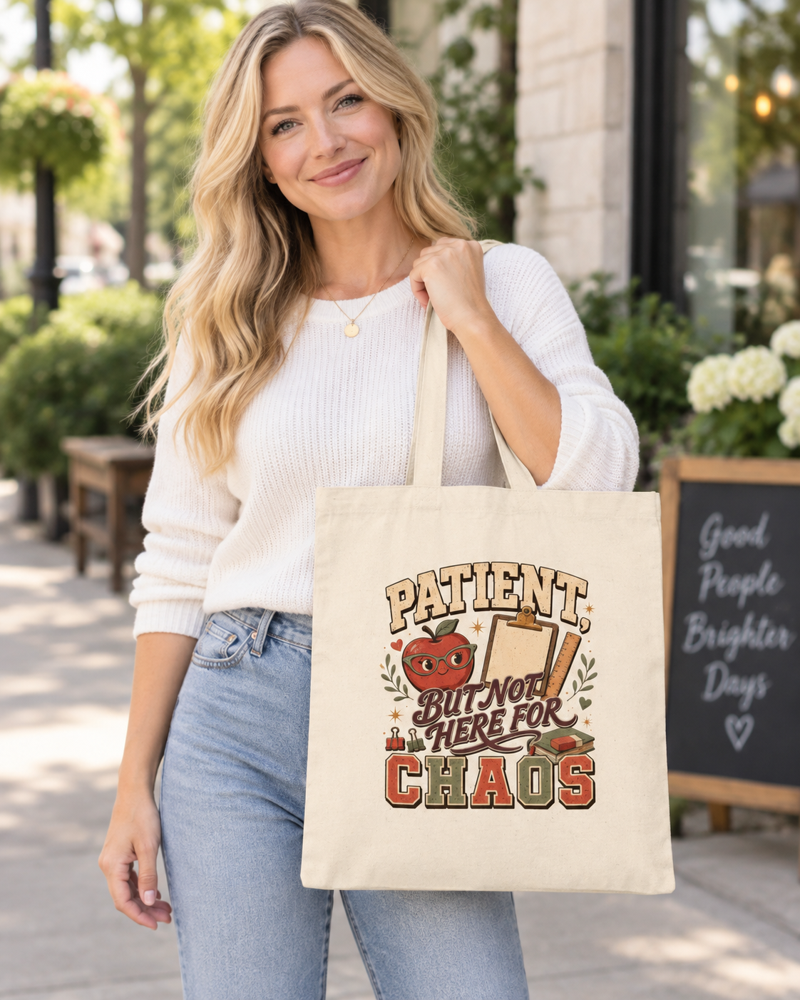 Teacher Tote Bag, Growing At My Own Pace, Student Encouragement Butterfly Gift