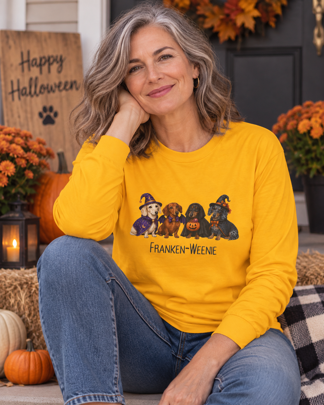 Dachshund Halloween Shirt, Franken-Weenie Tee, Funny Dog Lover Fall Graphic