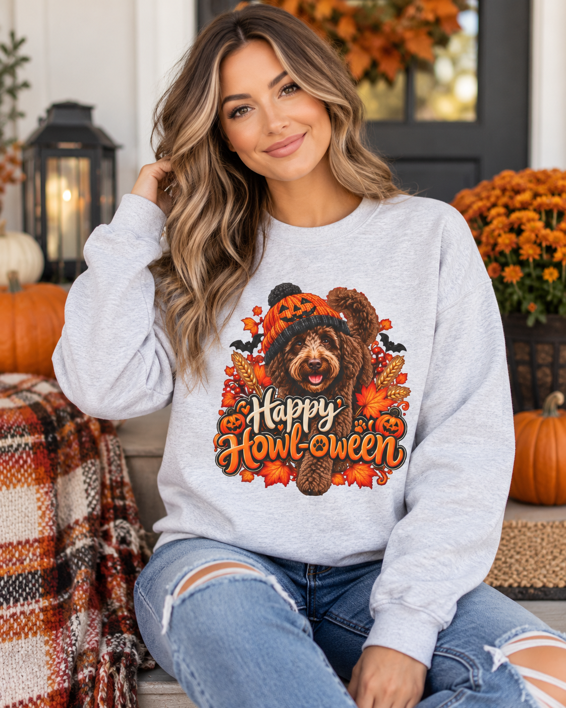 Halloween Dog Sweatshirt, Happy Howl-oween, Doodle Lover Vet Rescue Gift