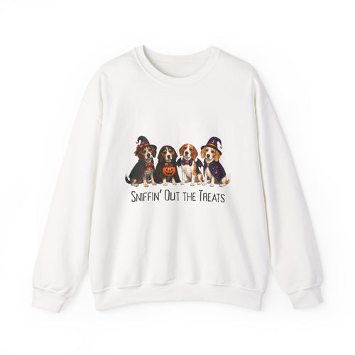 Beagle Halloween Sweatshirt, Sniffin Out Treats Hound Dog Fall Pullover Gift